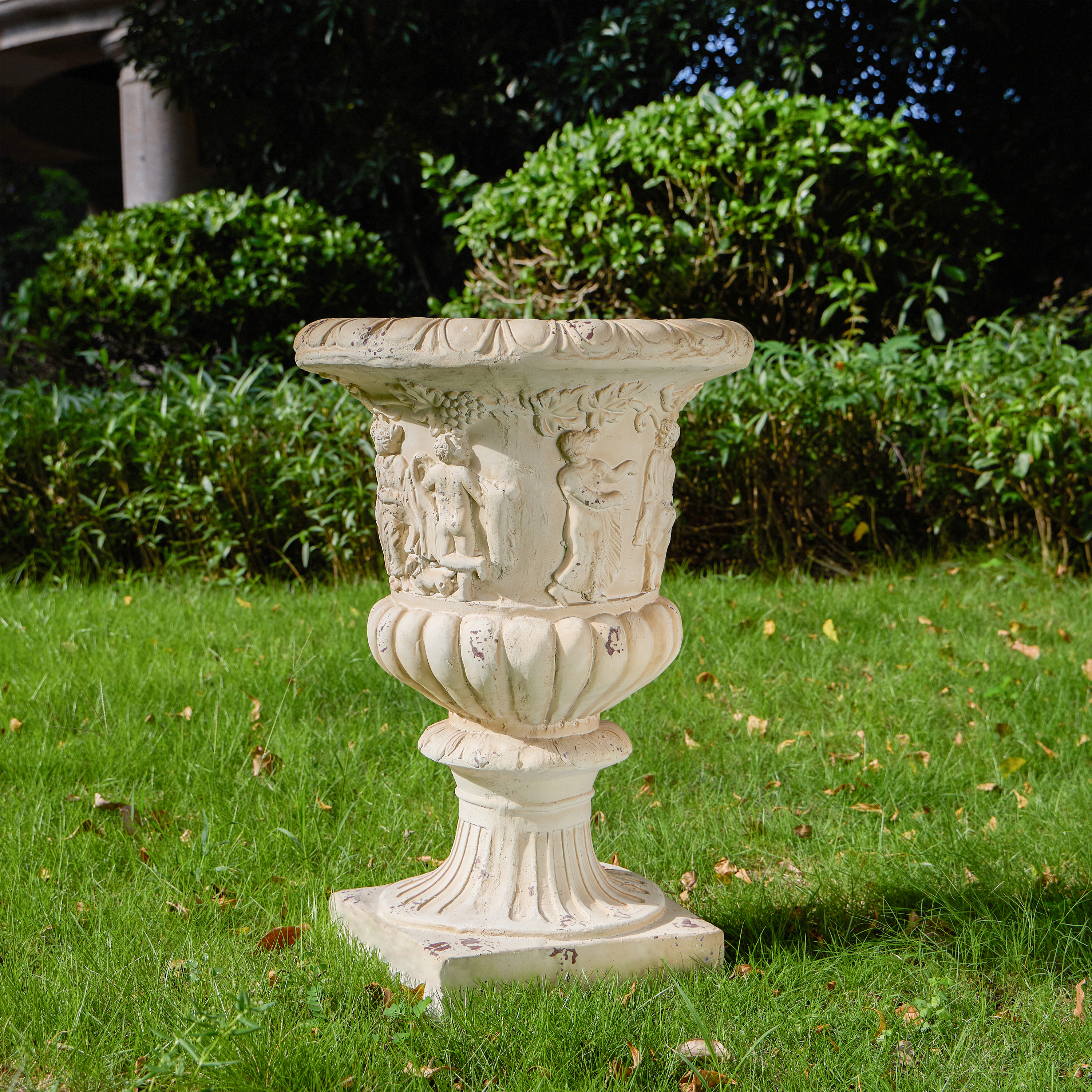 Urne jardin MGO blanc antique 27 po H