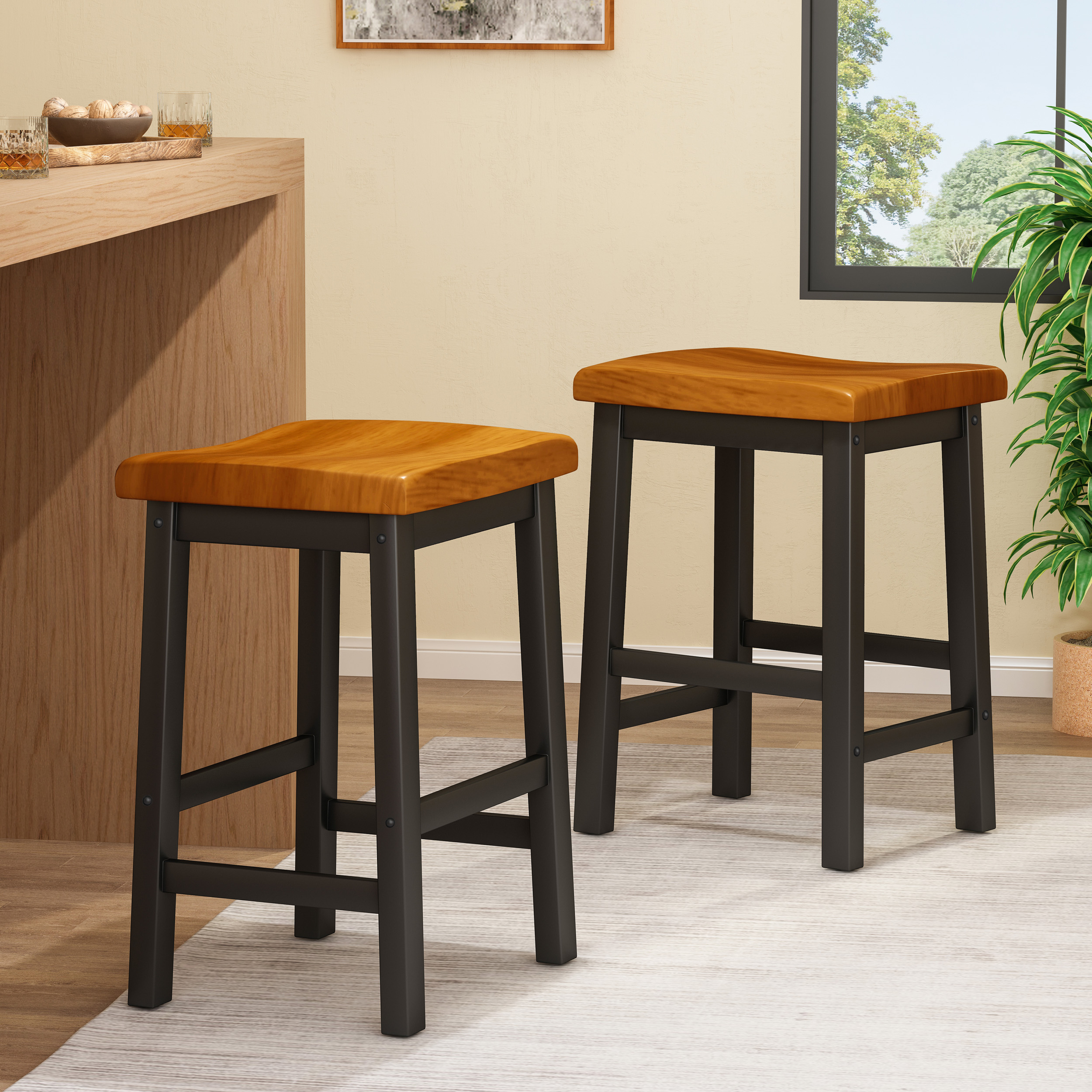 Tabouret selle bois 24 po