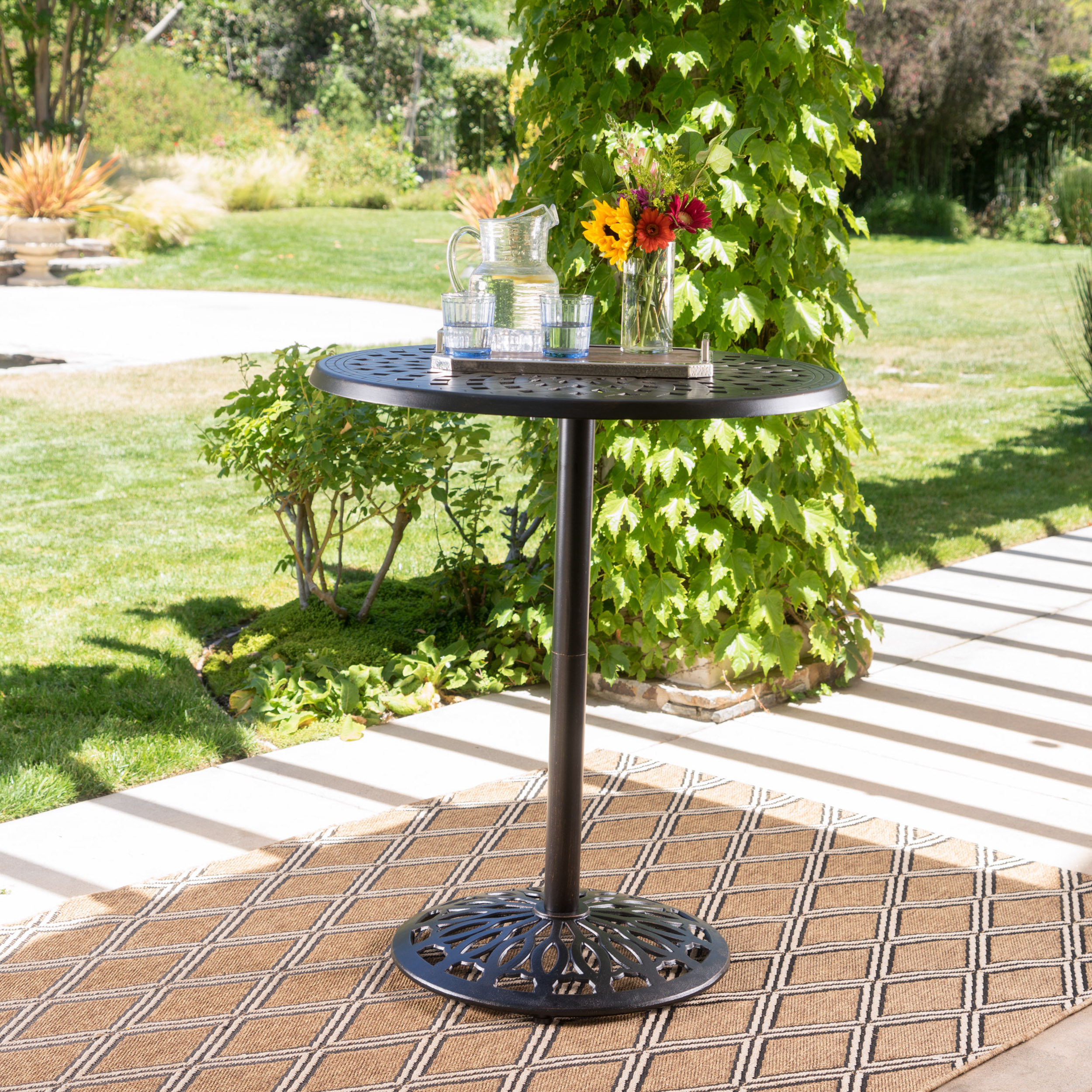 Table bar aluminium 35po rond