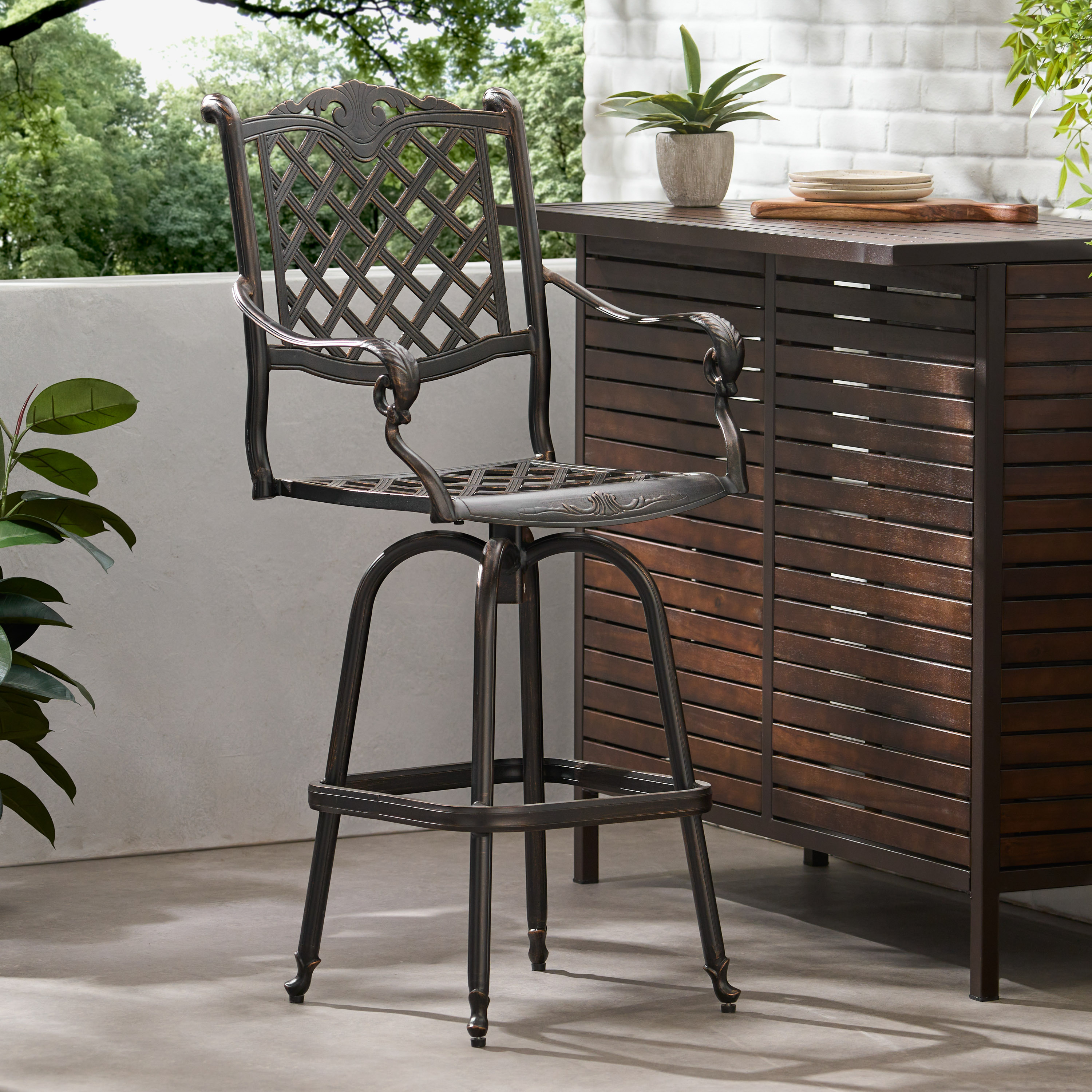 Tabouret bar aluminium coulé