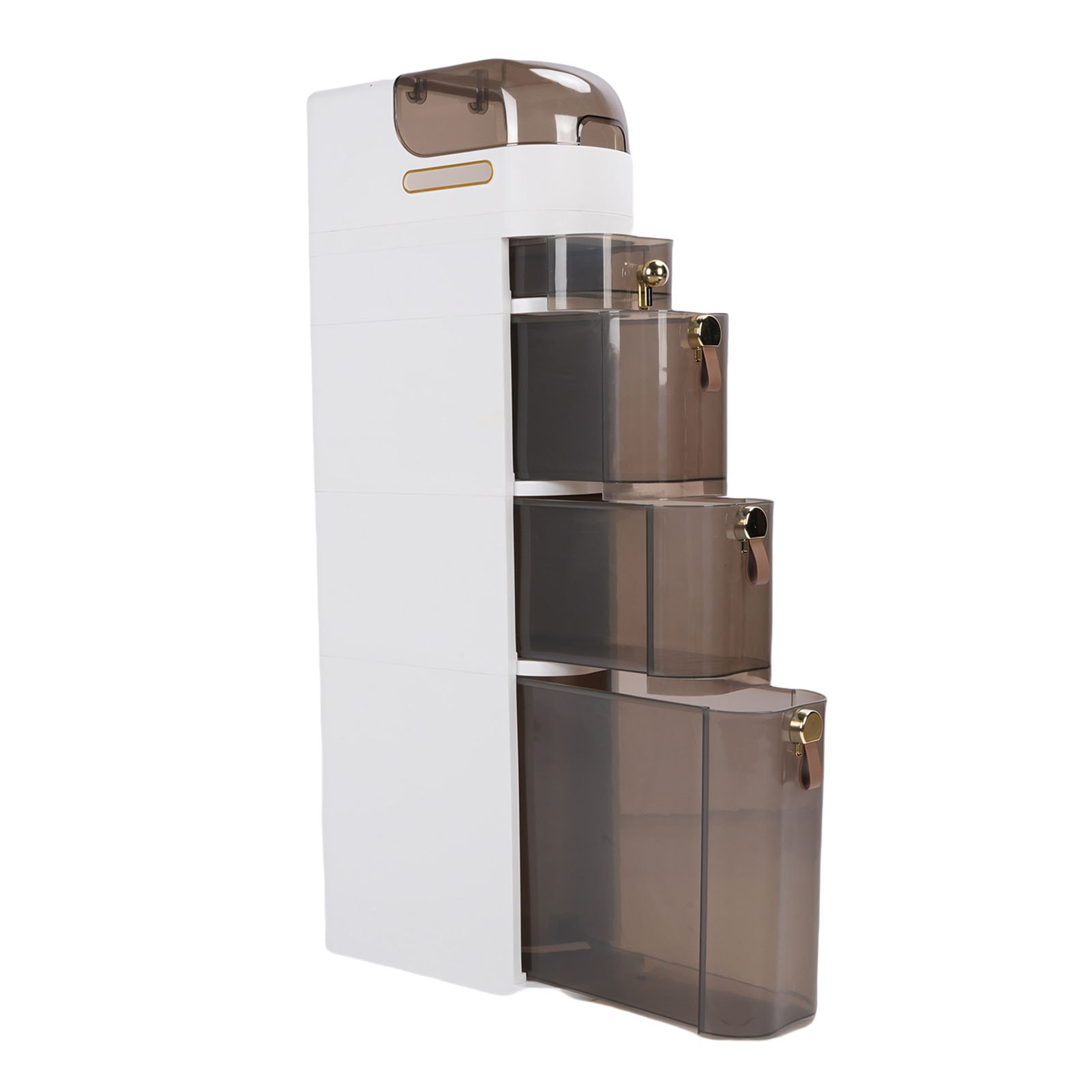Armoire rangement salle bain étroit 4 roues 5 étages