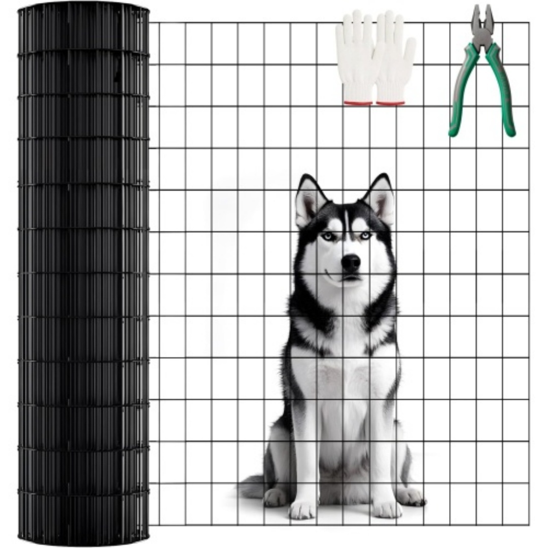 Grillage vinyl noir 48"x33' calibre 16 clôture volaille