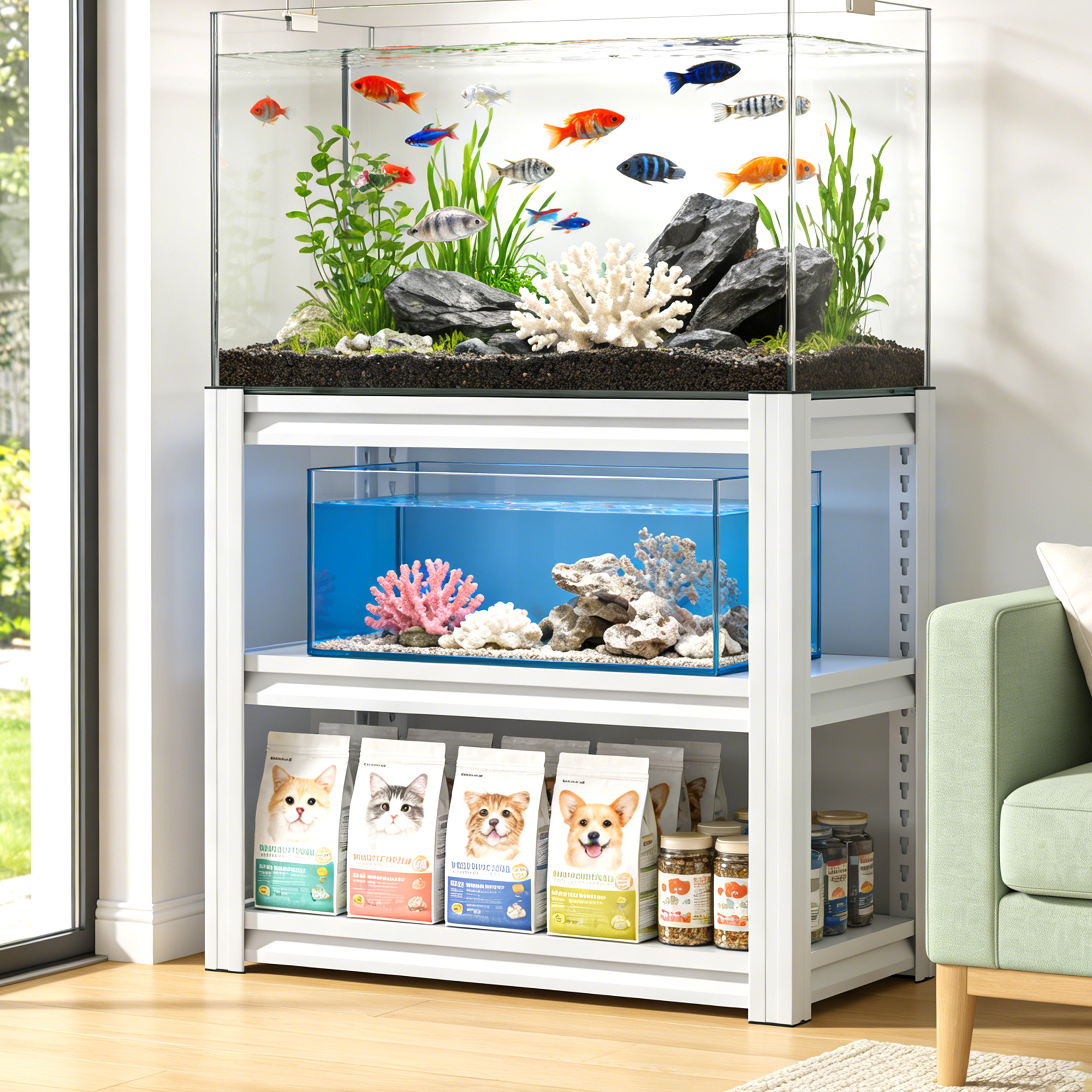 Support aquarium métal 20-30 gal, 34lx18px31h ajustable