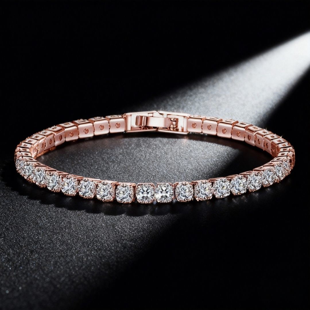 Bracelet tennis chaîne zircone cubique or 14K femme