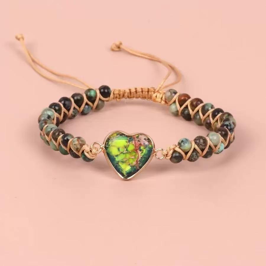 Bracelet pendentif cœur double chaîne amitié couple