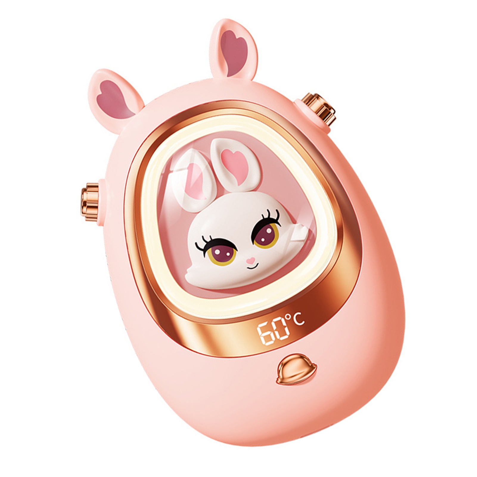 Chauffe-mains rechargeable 2400mAh portable hiver rose