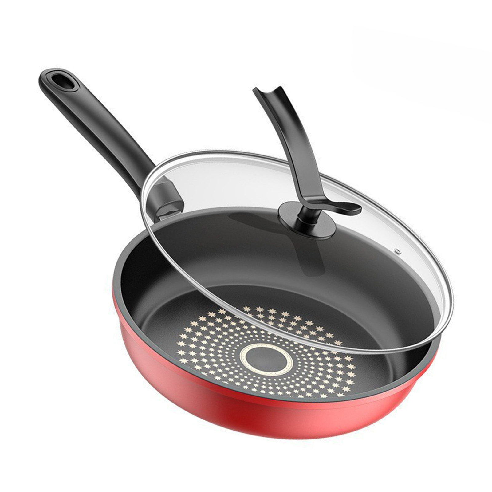 Poêle fonte antiadhésive 28cm/11'' couvercle induction