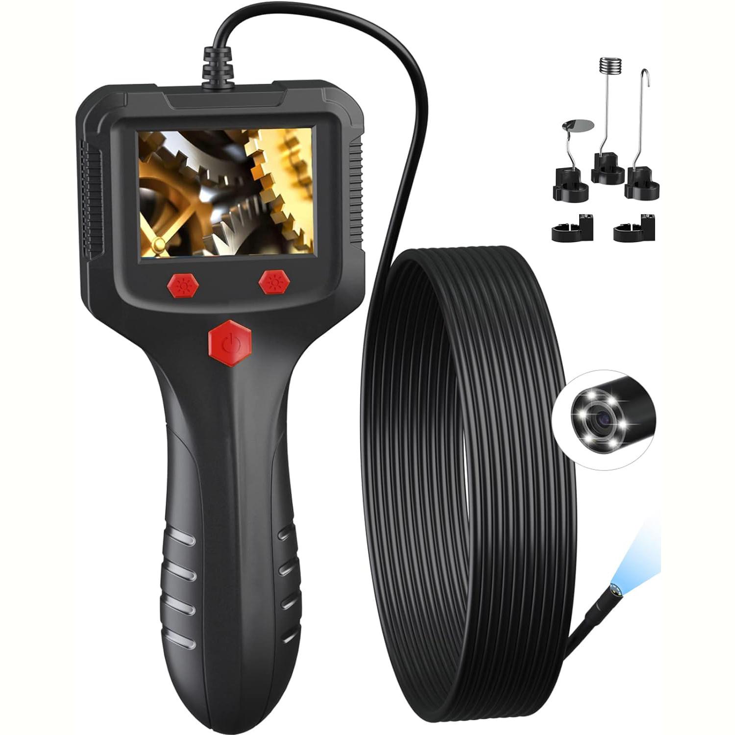 Caméra endoscope double objectif HD lumières