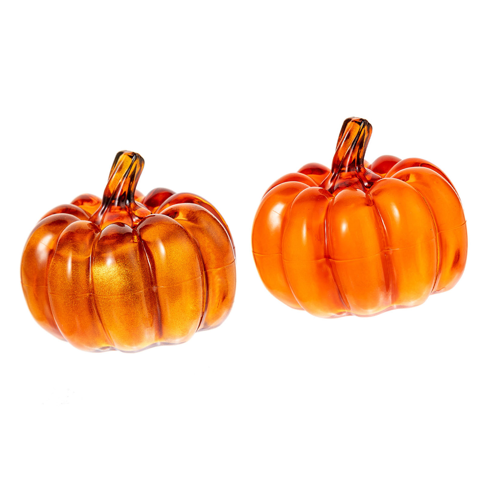 2 lampes citrouille LED batterie, décor Halloween