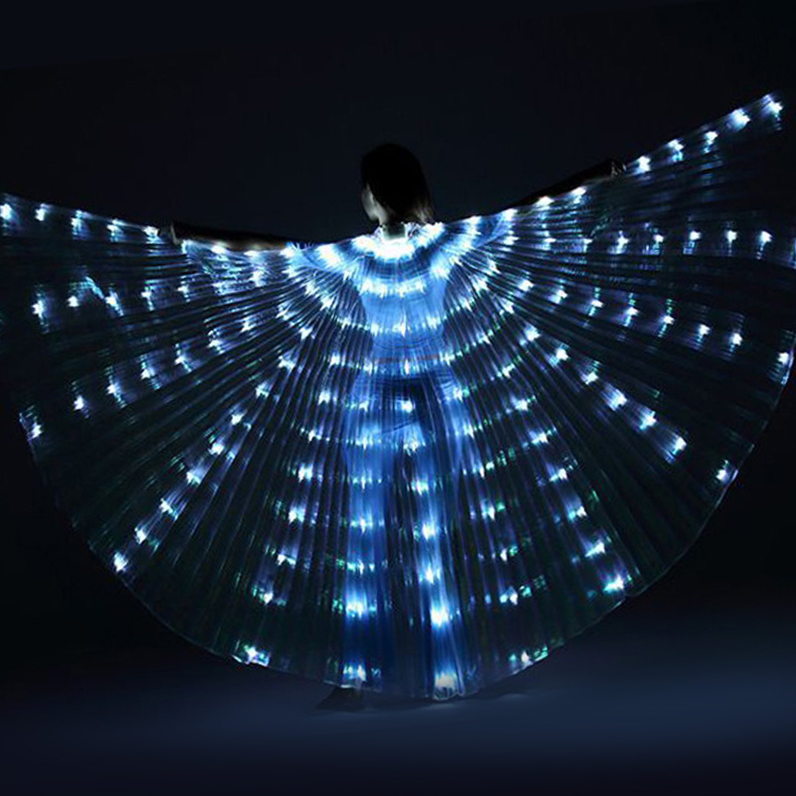 Ailes lumineuses LED 9.8pi danse ventre blanc costume
