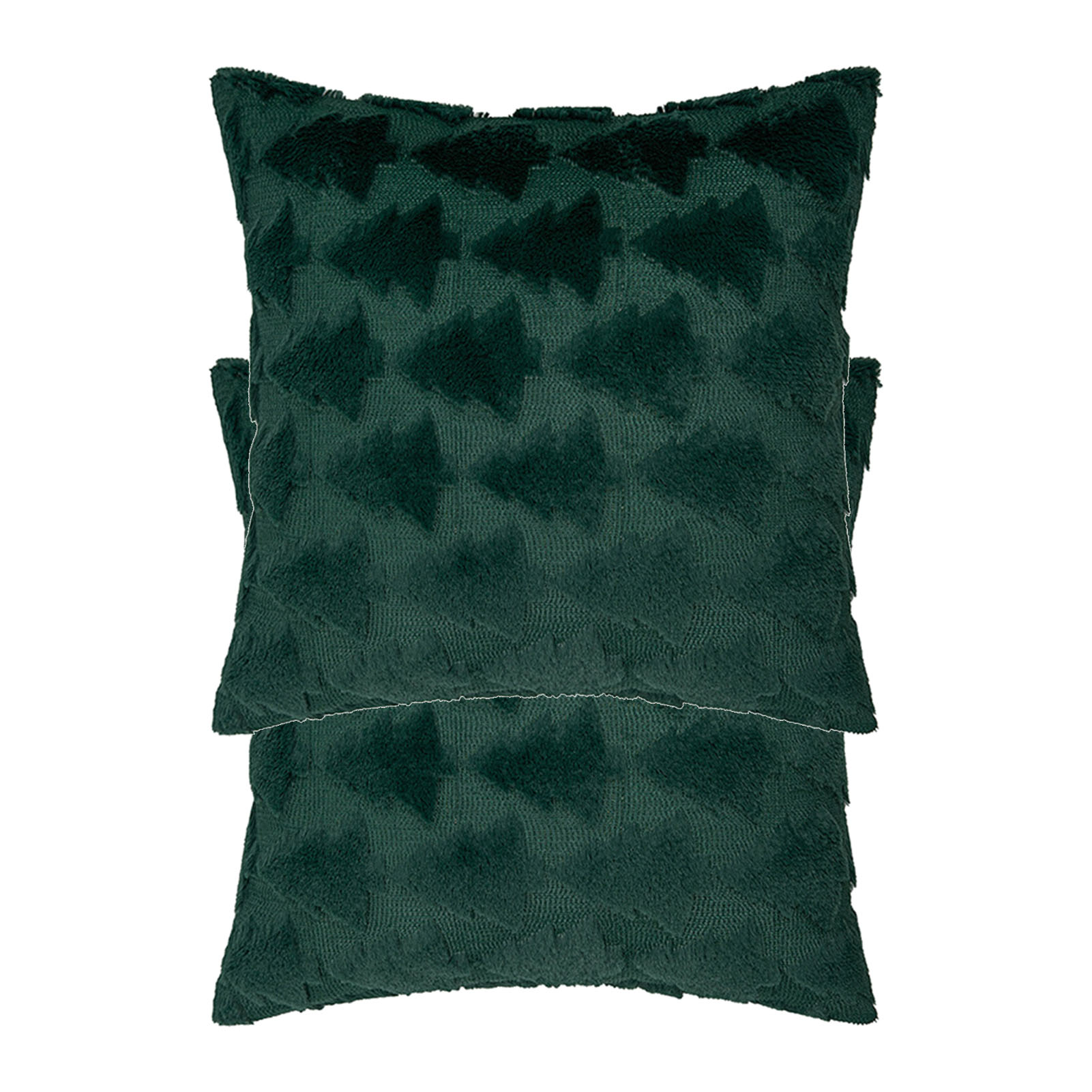 2Pcs housse coussin Noël sapin vert 17,72x17,72po