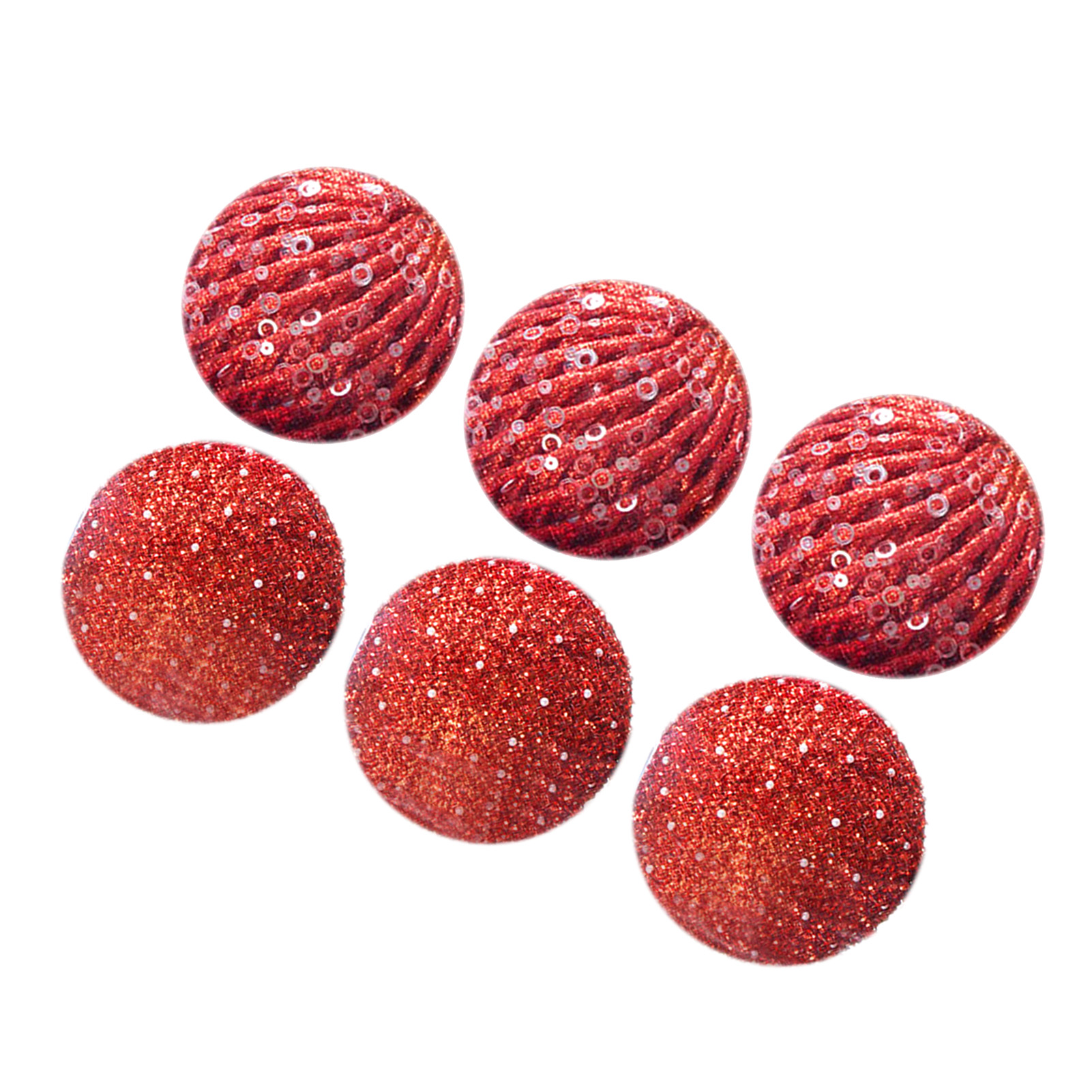 6 boules Noël mousse décor sapin - Props mariage 10cm rouge