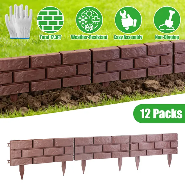 12 bordures jardin effet pierre paysager flexible PP