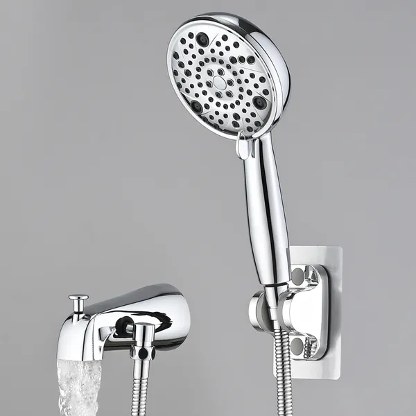 Pomme douche haute pression 8 réglages, tuyau & dérivation
