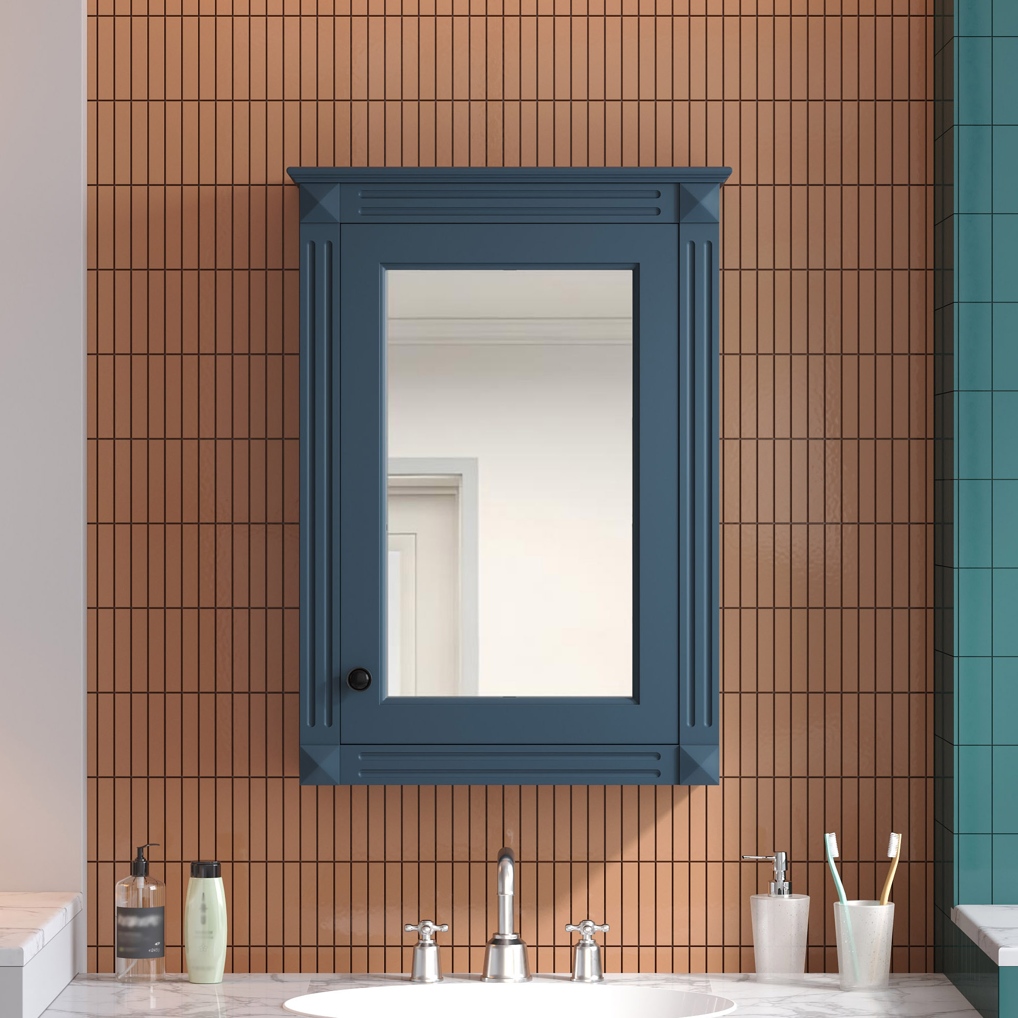 Cabinet rangement salle de bain 20po miroir mural