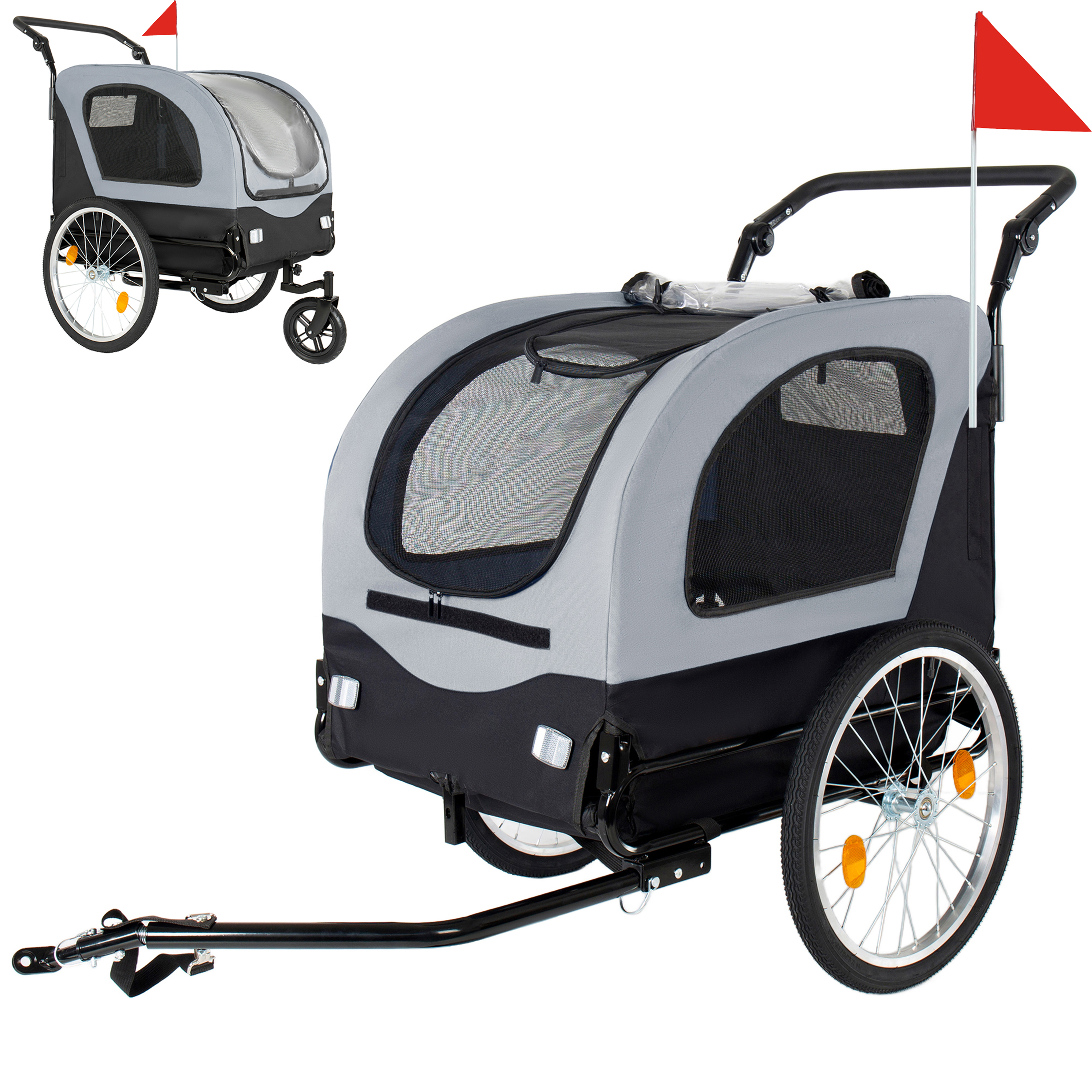 Remorque vélo 2 en 1 animaux 110 lbs, roues 20 pcs