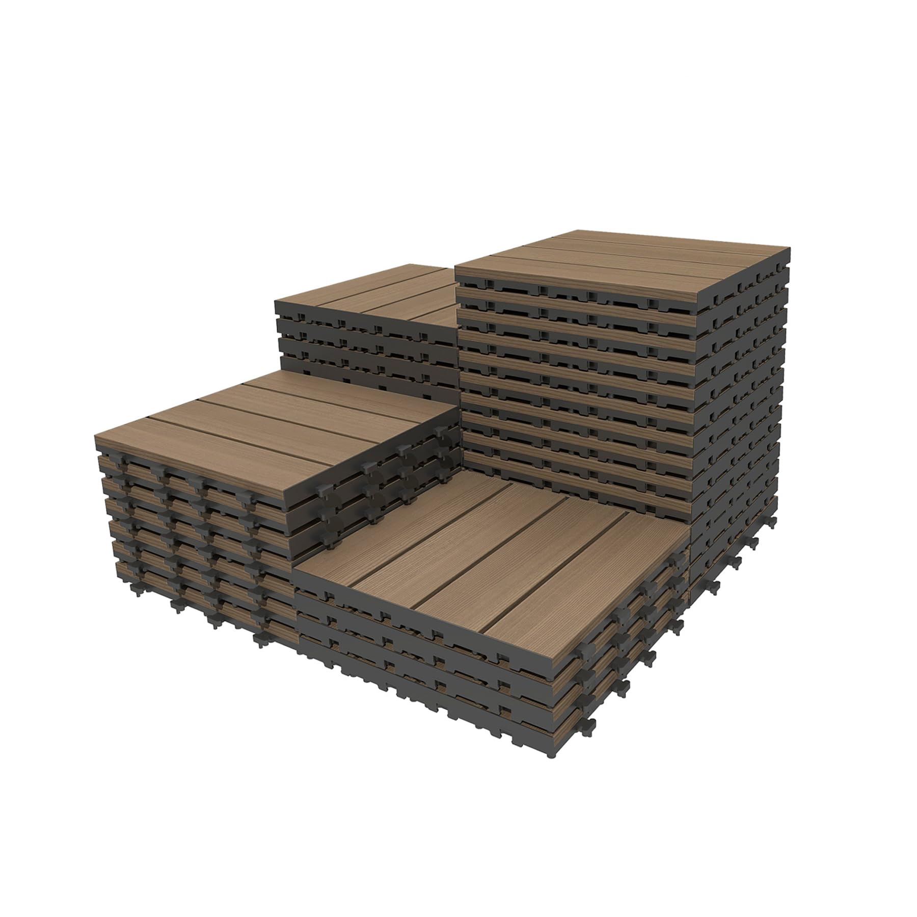 36 Tuiles terrasse 12x12 po HDPE marron