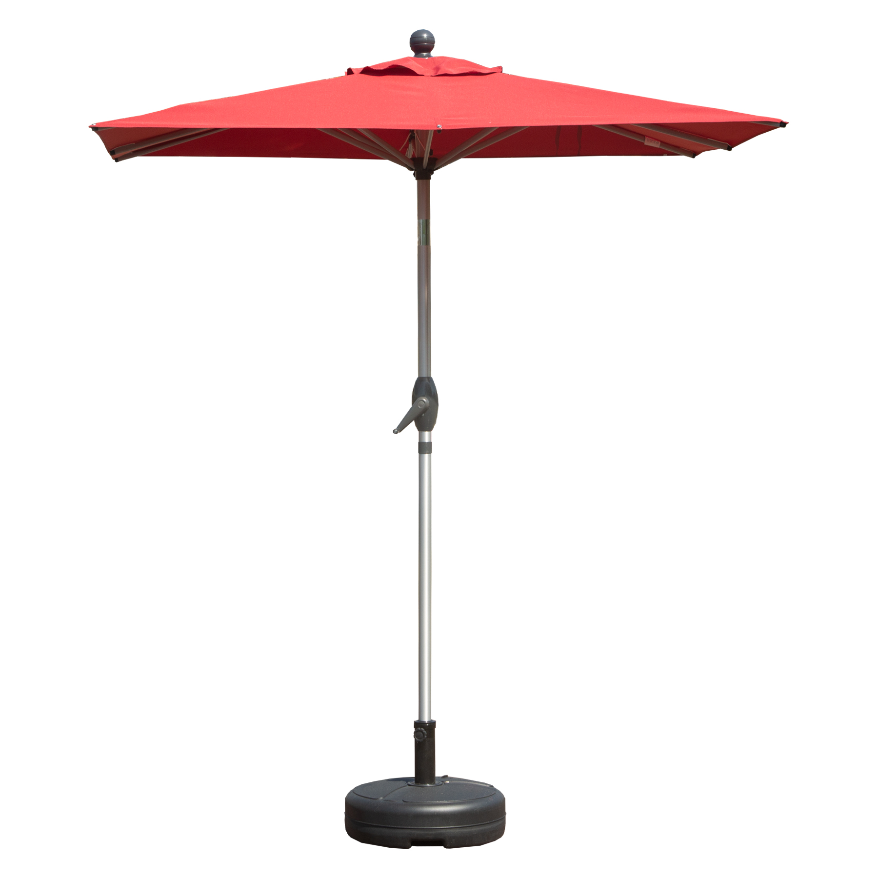 Parasol Patio Rectangle Manivelle Inclinable Rouge Brique