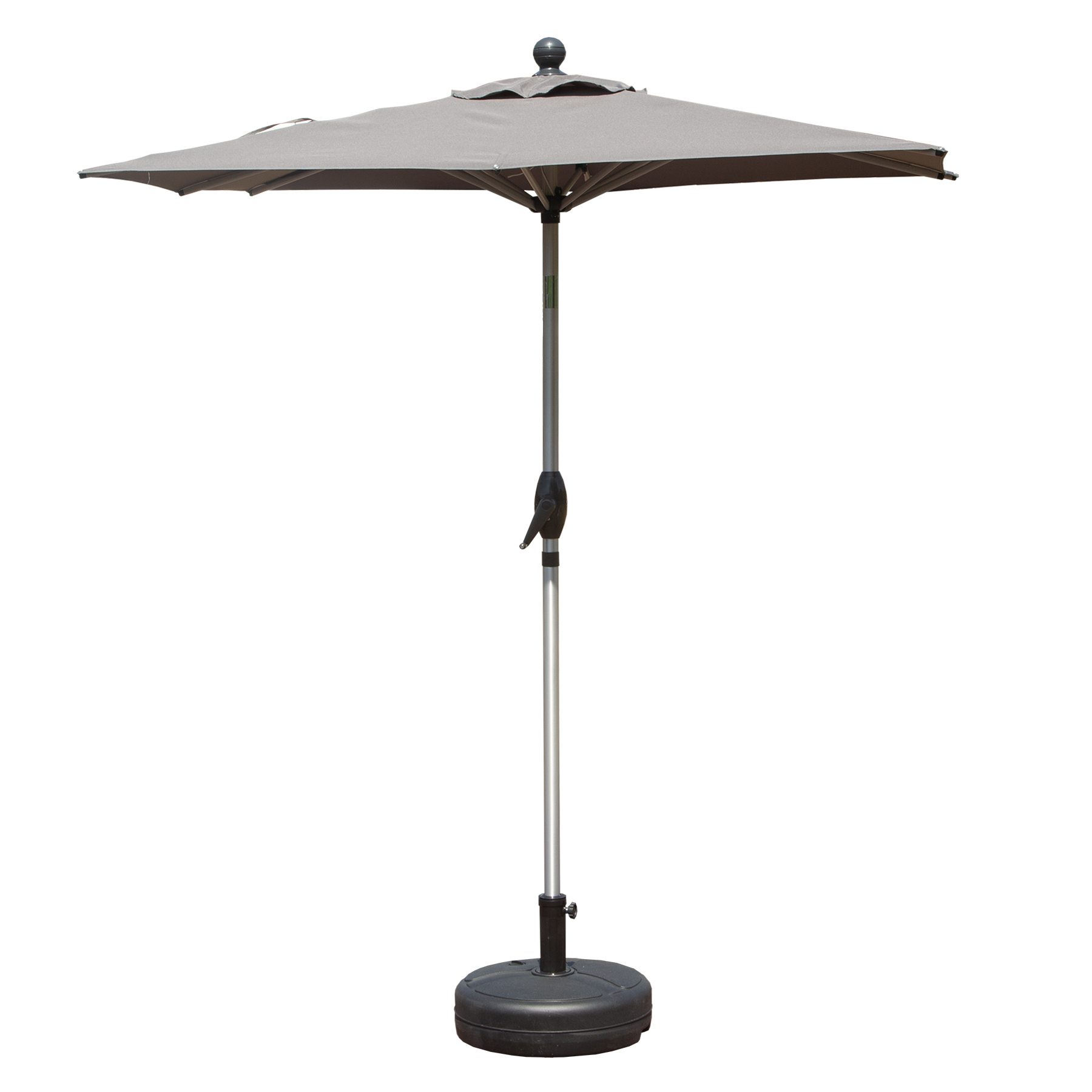 Parasol rectangle manivelle inclinable gris, base non incluse