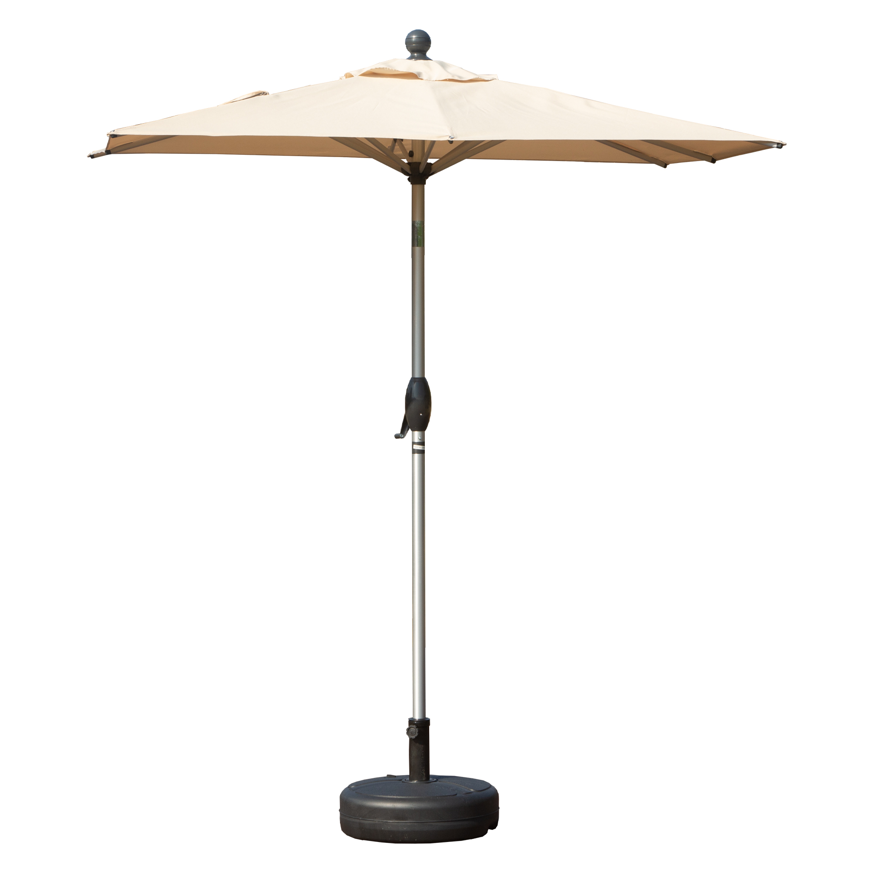 Parasol rectangle manivelle inclinable beige, base non incluse