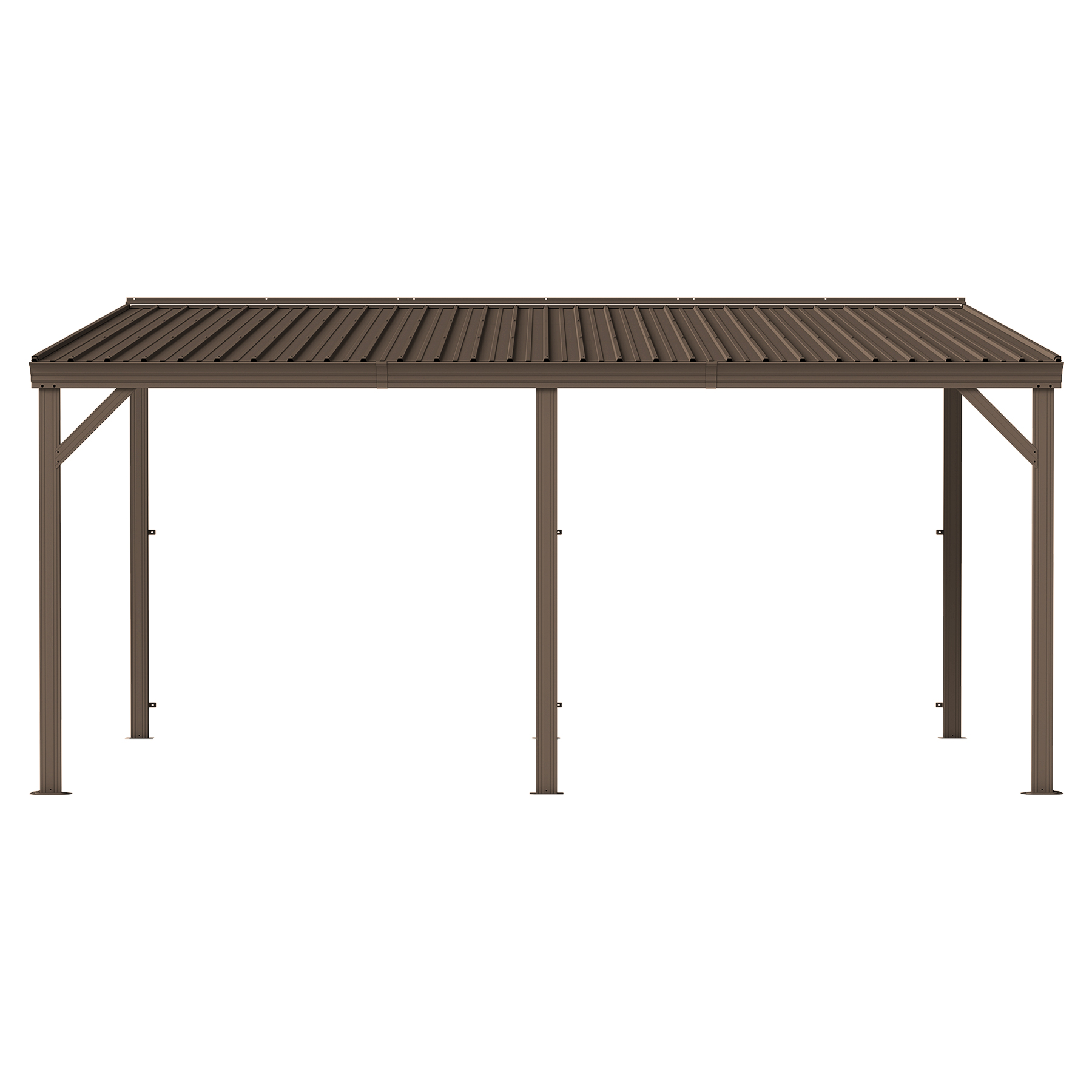 Gazébo 12"x16" toit dur gouttières acier galvanisé résistance 60 mph