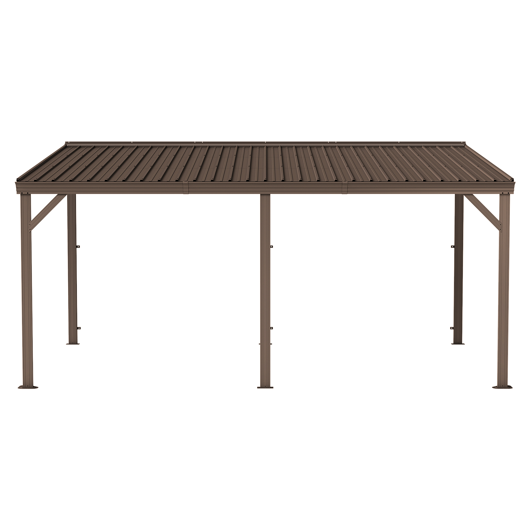 Gazebo appenti 10 x 16 pi toit acier galvanisé gouttières résistance 60 mph