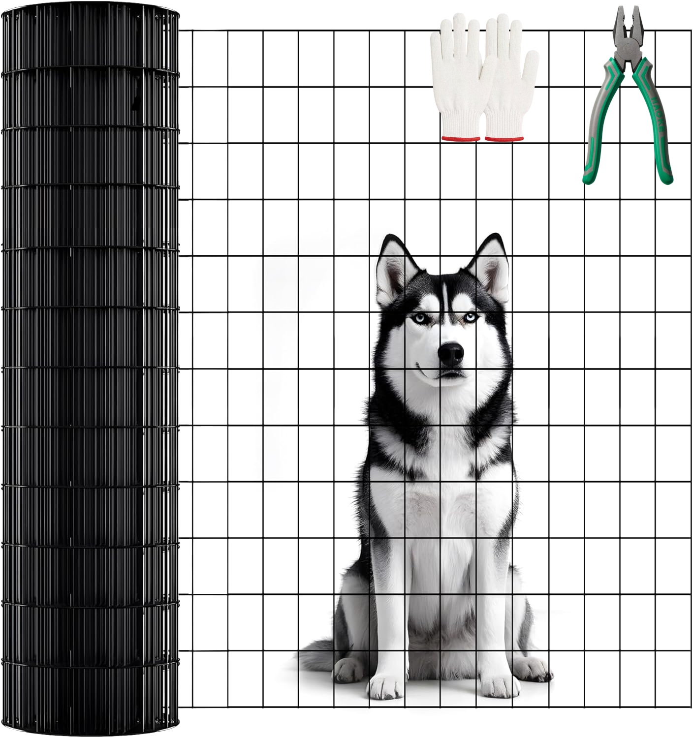 Grillage vinyl noir 40po x 99pi calibre 16 2x3po