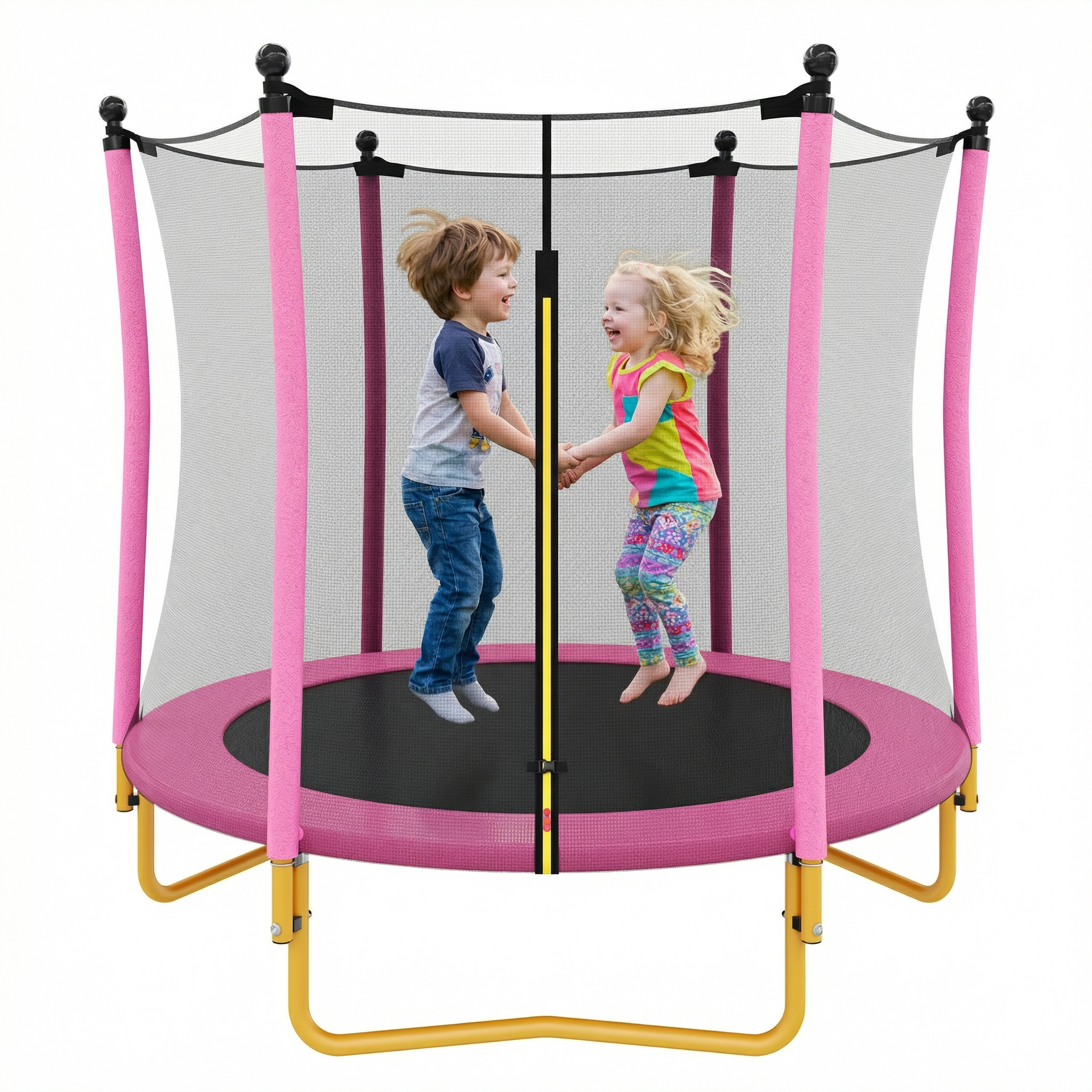 Trampoline 5,5pi enfants filet sécurité intérieur extérieur mousse