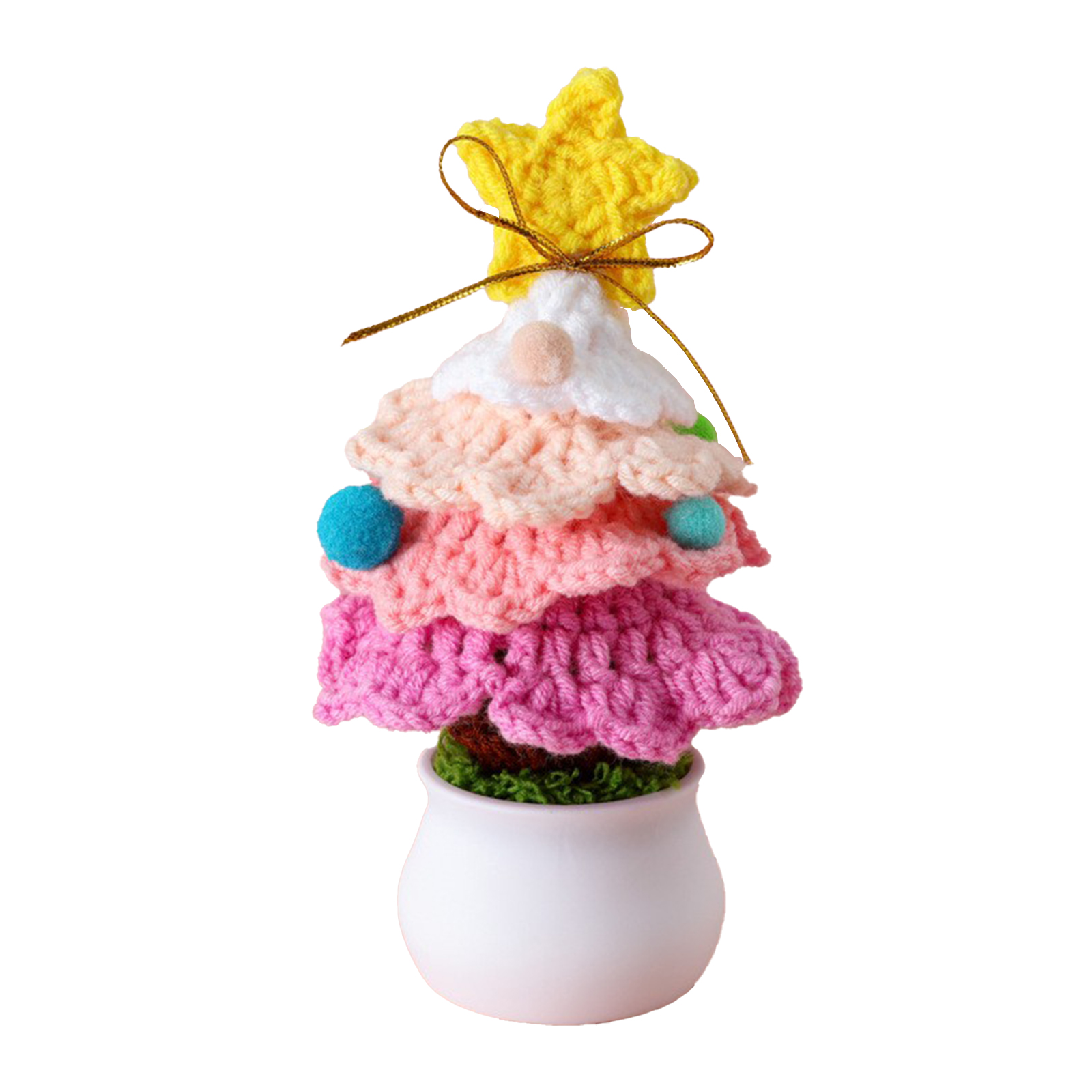 Mini sapin Noël tricot simulation rose décoration