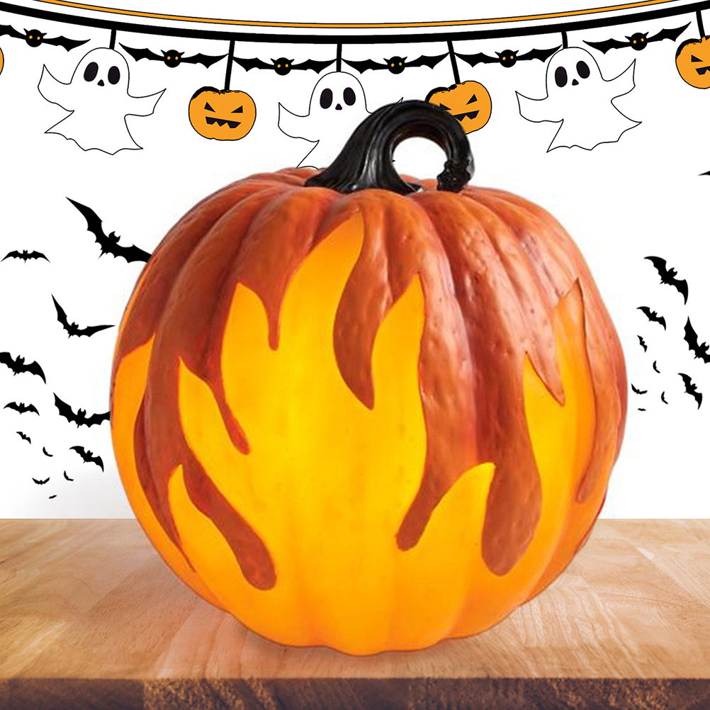 Citrouille Halloween lanterne à piles flamme LED, décoration fête