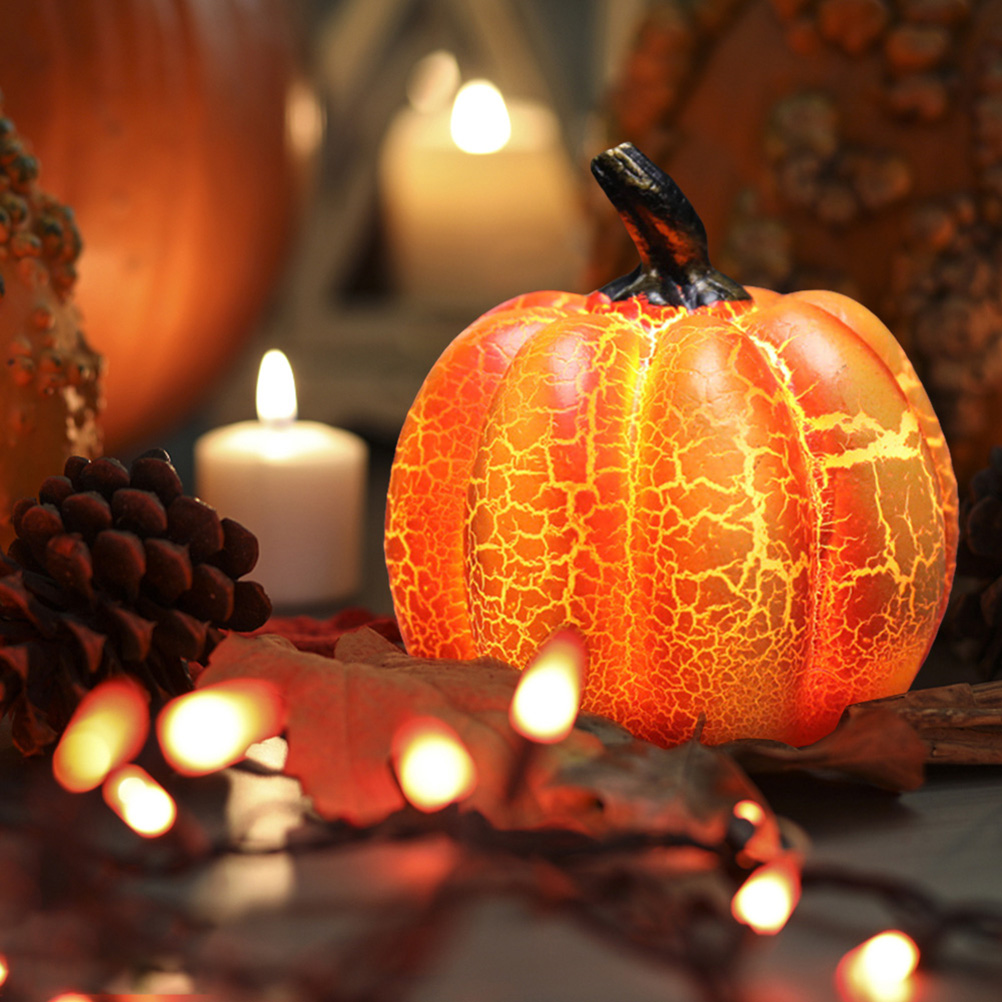 Lanterne citrouille LED Halloween résine propriétés habillage