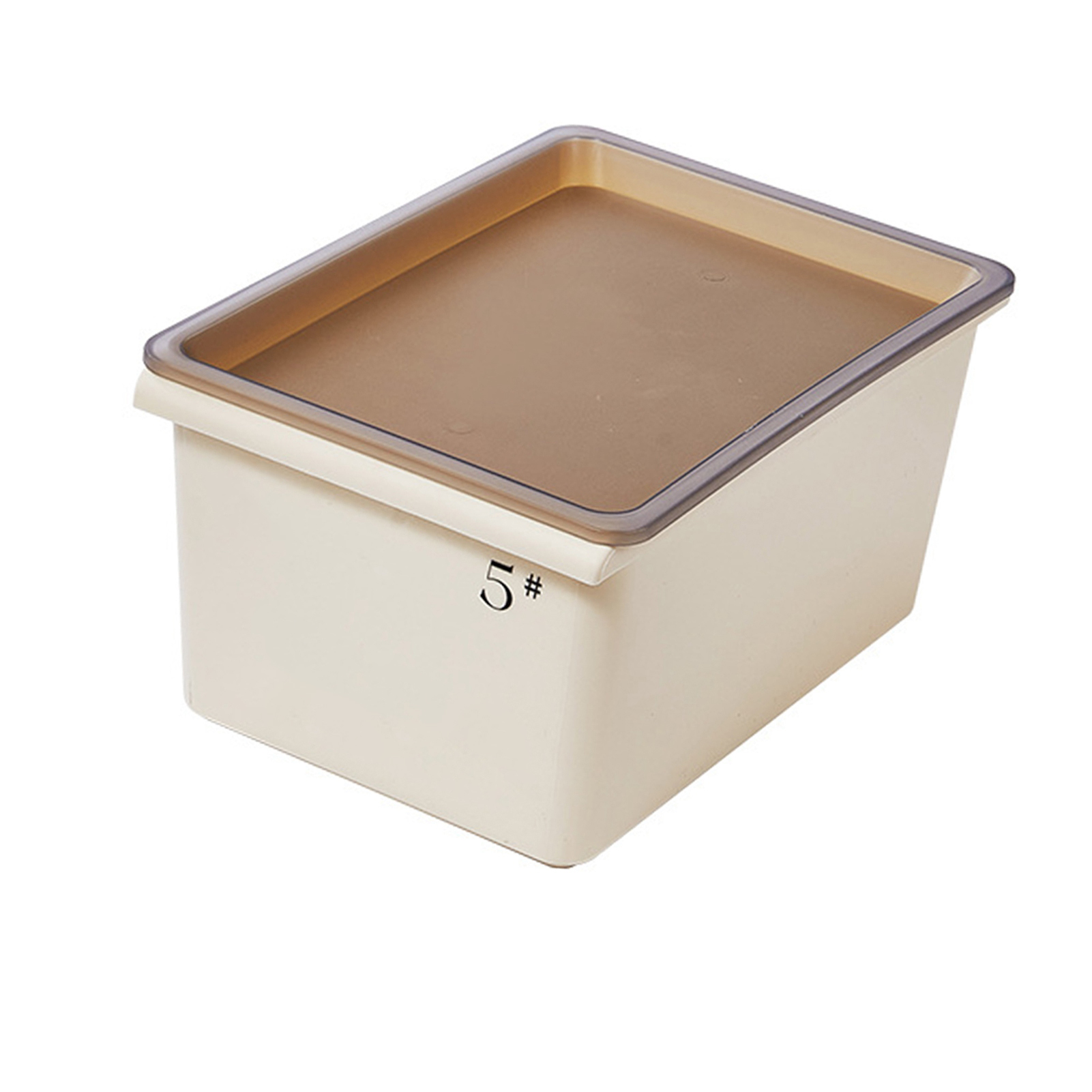 Bac rangement plastique 5L couvercle empilable crème