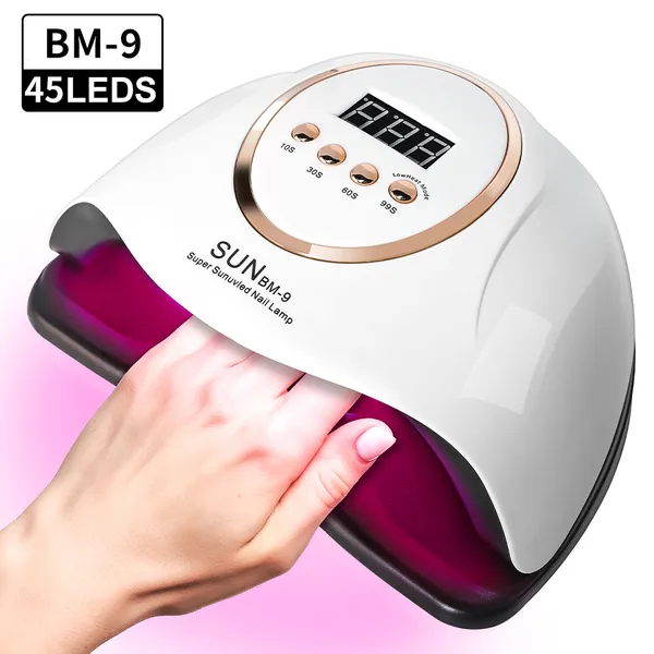Lampe UV LED ongles 280W, capteur auto, 4 minuteries, professionnel