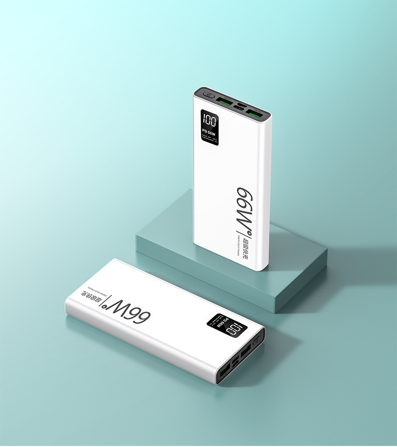 Banque d'alimentation PD66W 30000mAh charge rapide LED blanc