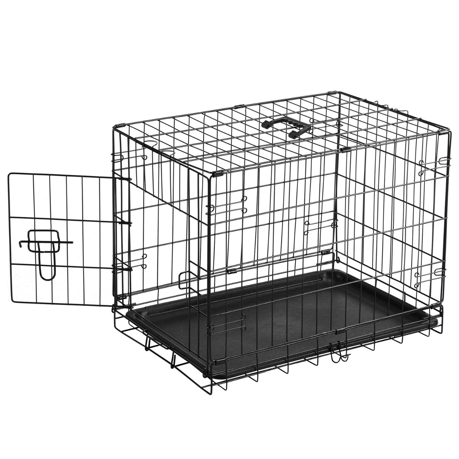 Cage chien 1 porte métal durable, design pliable