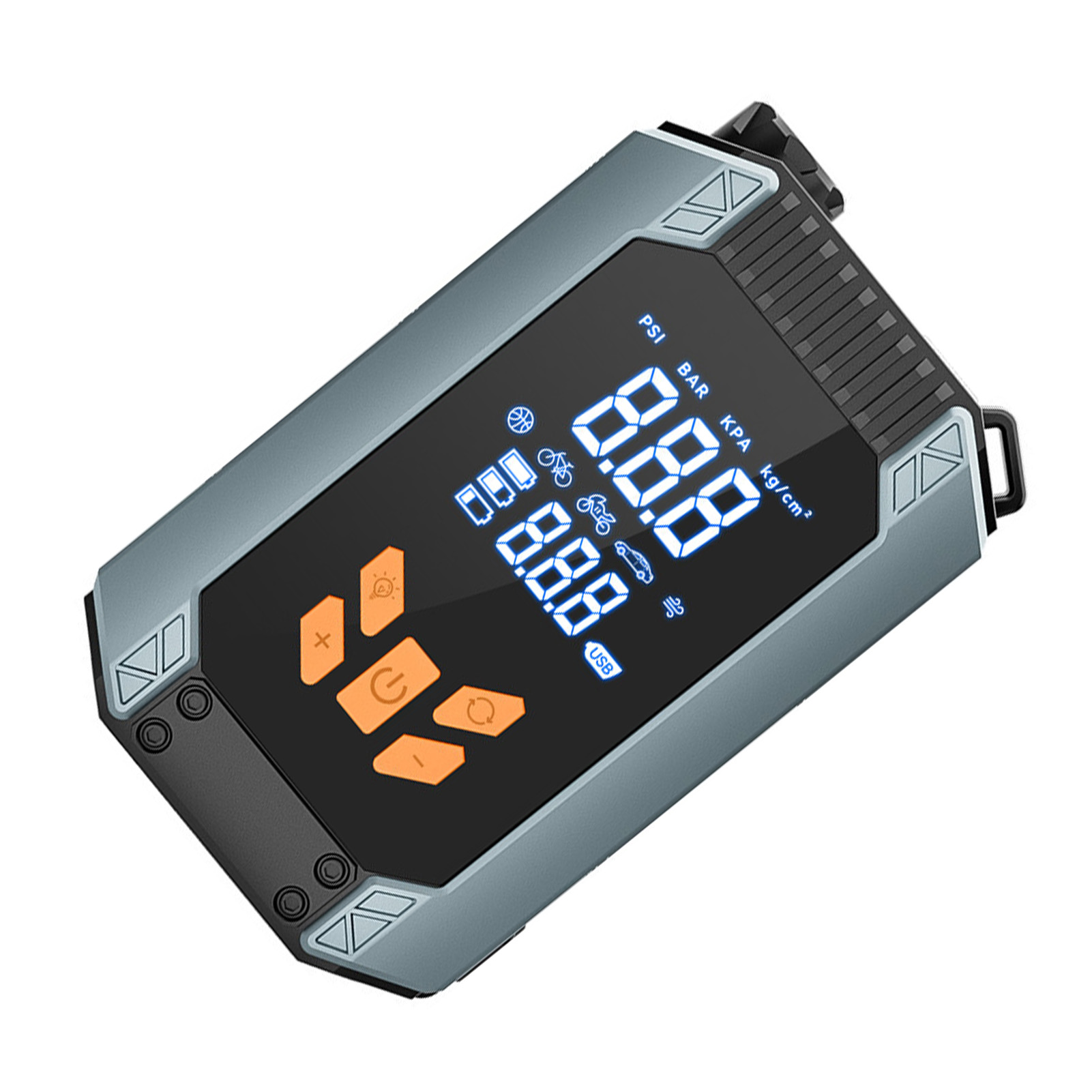 Pompe air sans fil 150PSI, 6000mAh, manomètre, LED, moto vélo