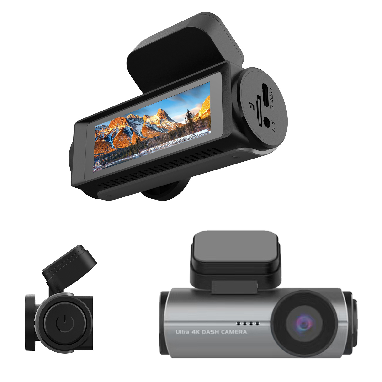 Caméra tableau bord WiFi 4K 4K+1080P avant arrière