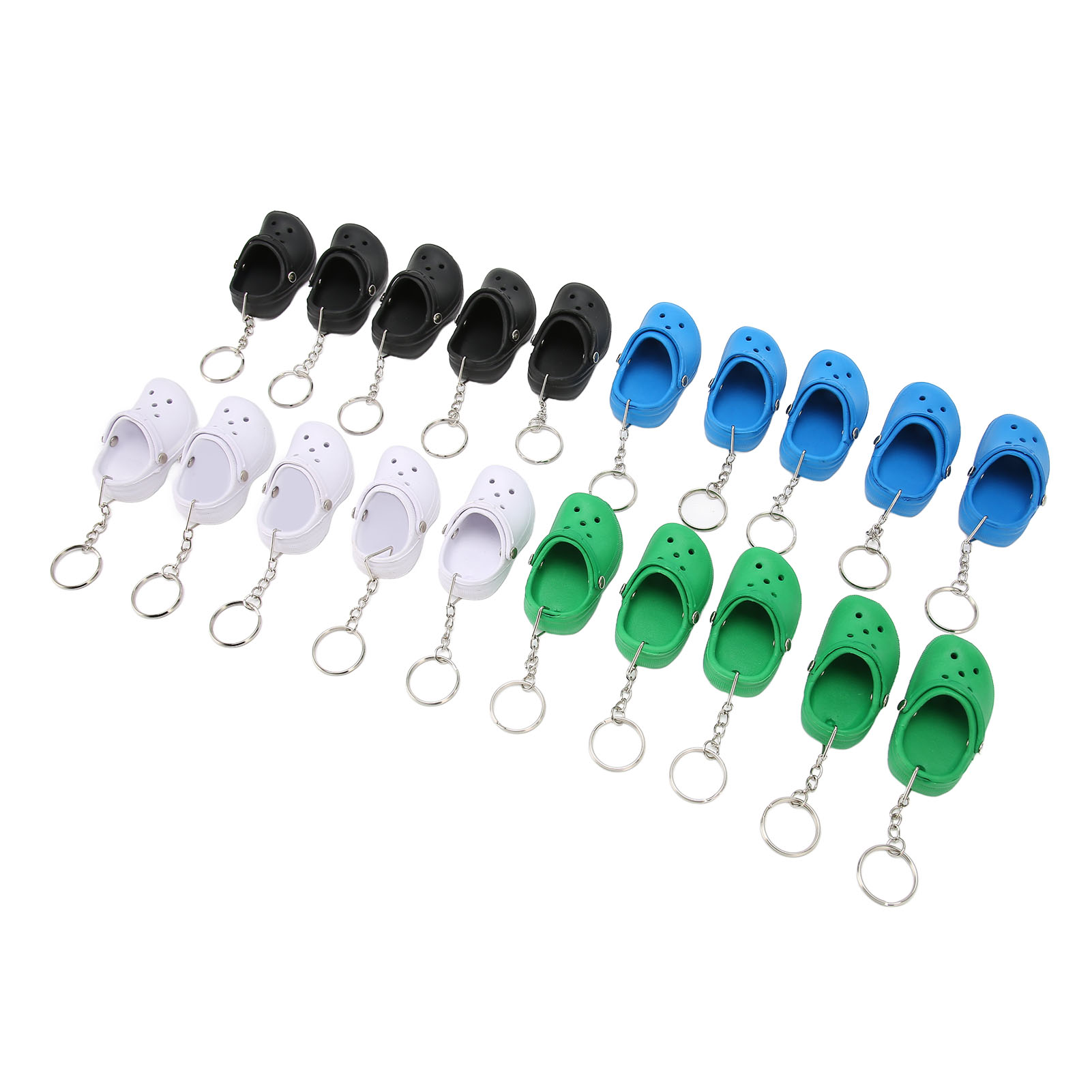 20 porte-clés chausson silicone plage, mini sandale décoration multicolore