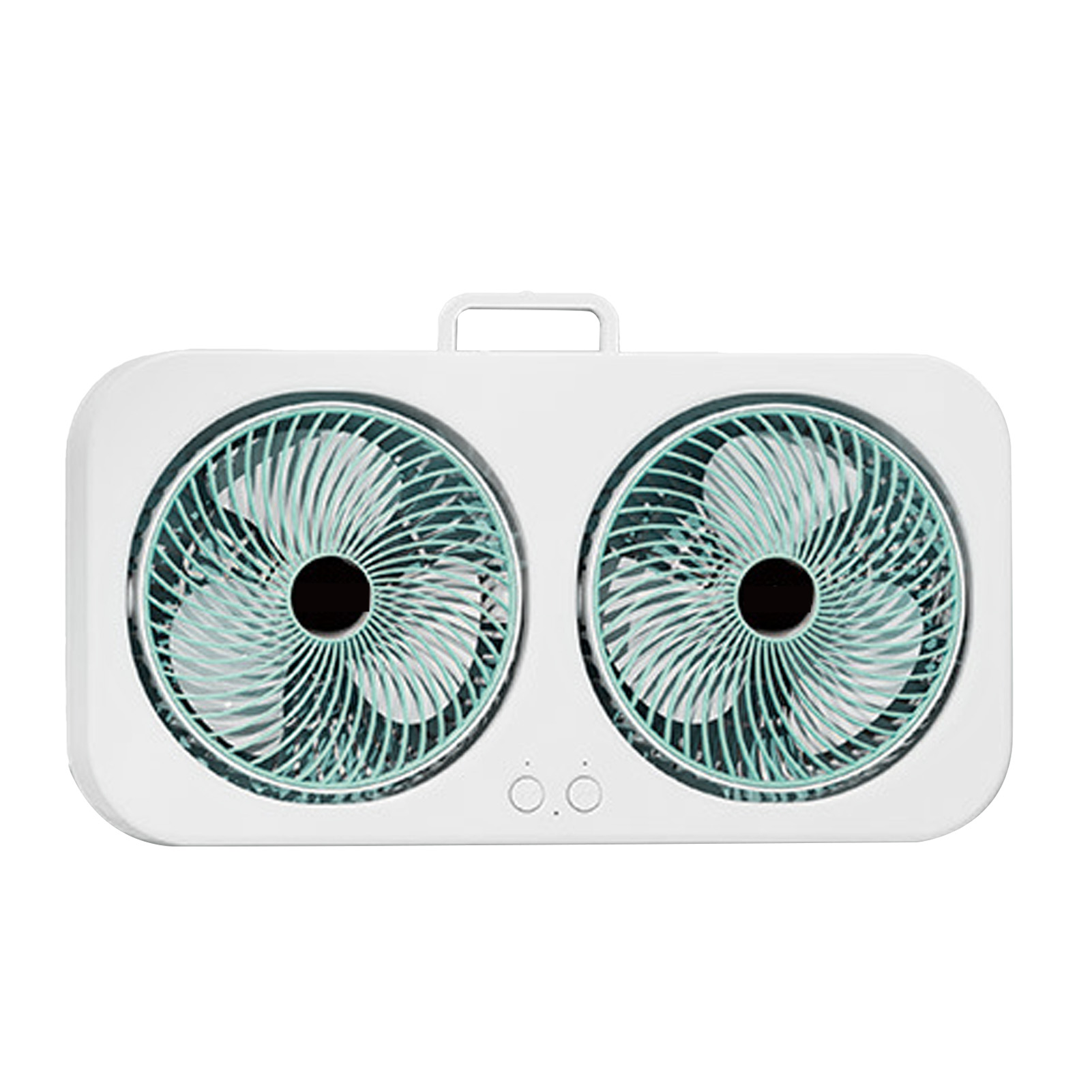 Ventilateur bureau double USB rechargeable silencieux vert