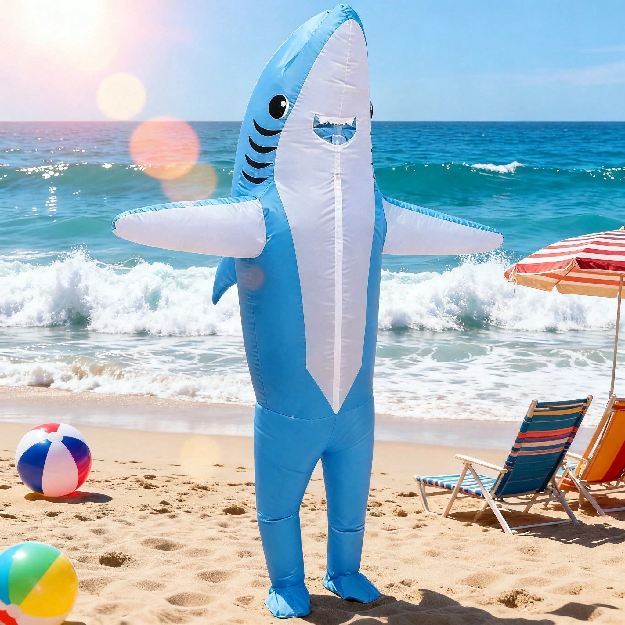Costume gonflable requin adulte - Déguisement Halloween fête