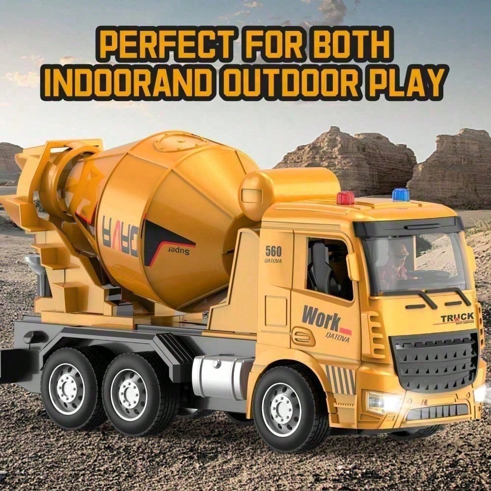 Camion toupie télécommandé rechargeable, jouet construction tous terrains