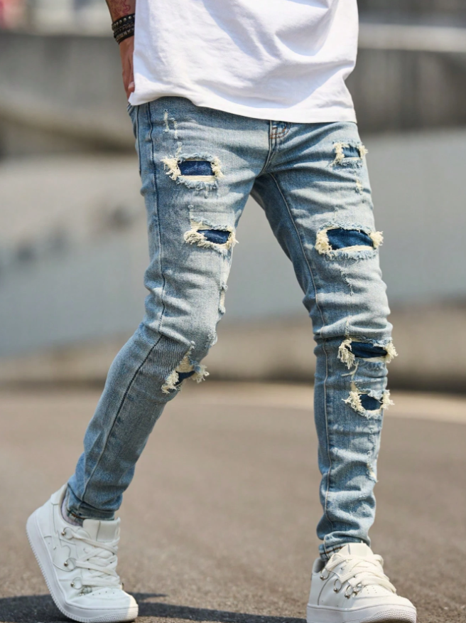 Pantalon droit mince extensible ajusté