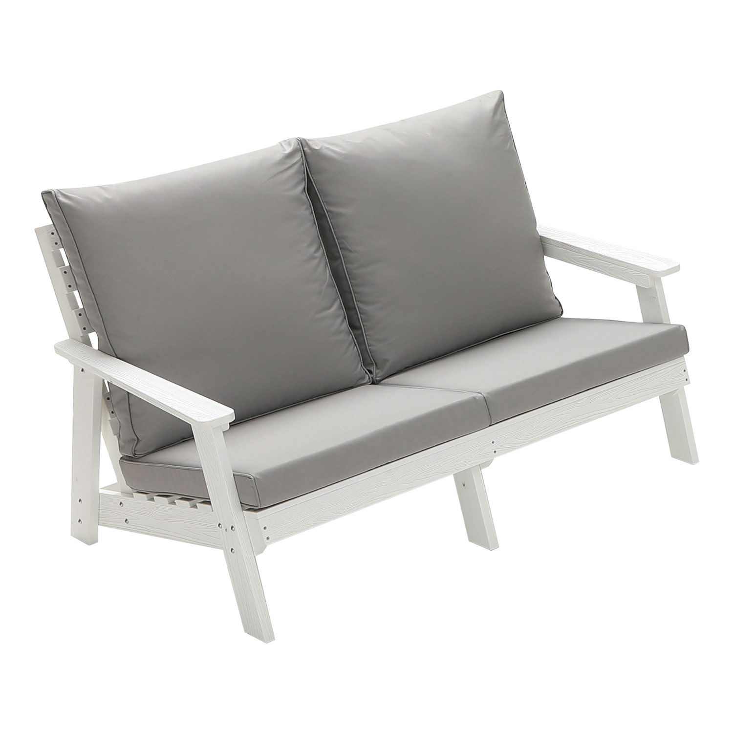 HIPS Causeuse coussin, bois outdoor, blanc-gris