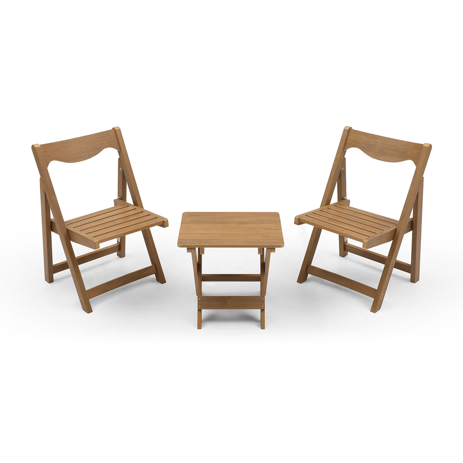 Ensemble bistro extérieur HIPS pliable 2 chaises teck