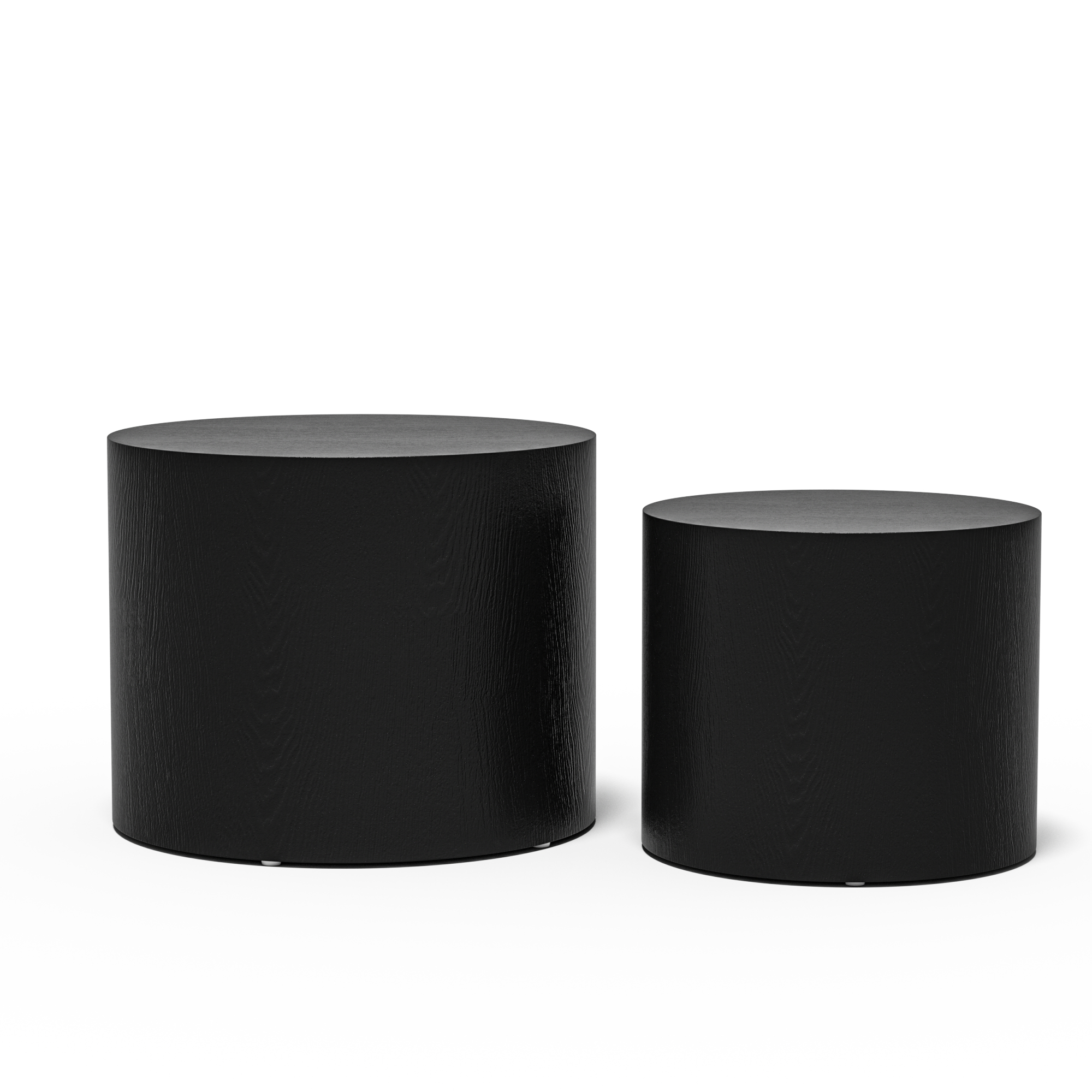 Table basse et table d'appoint MDF, ensemble de 2, noir
