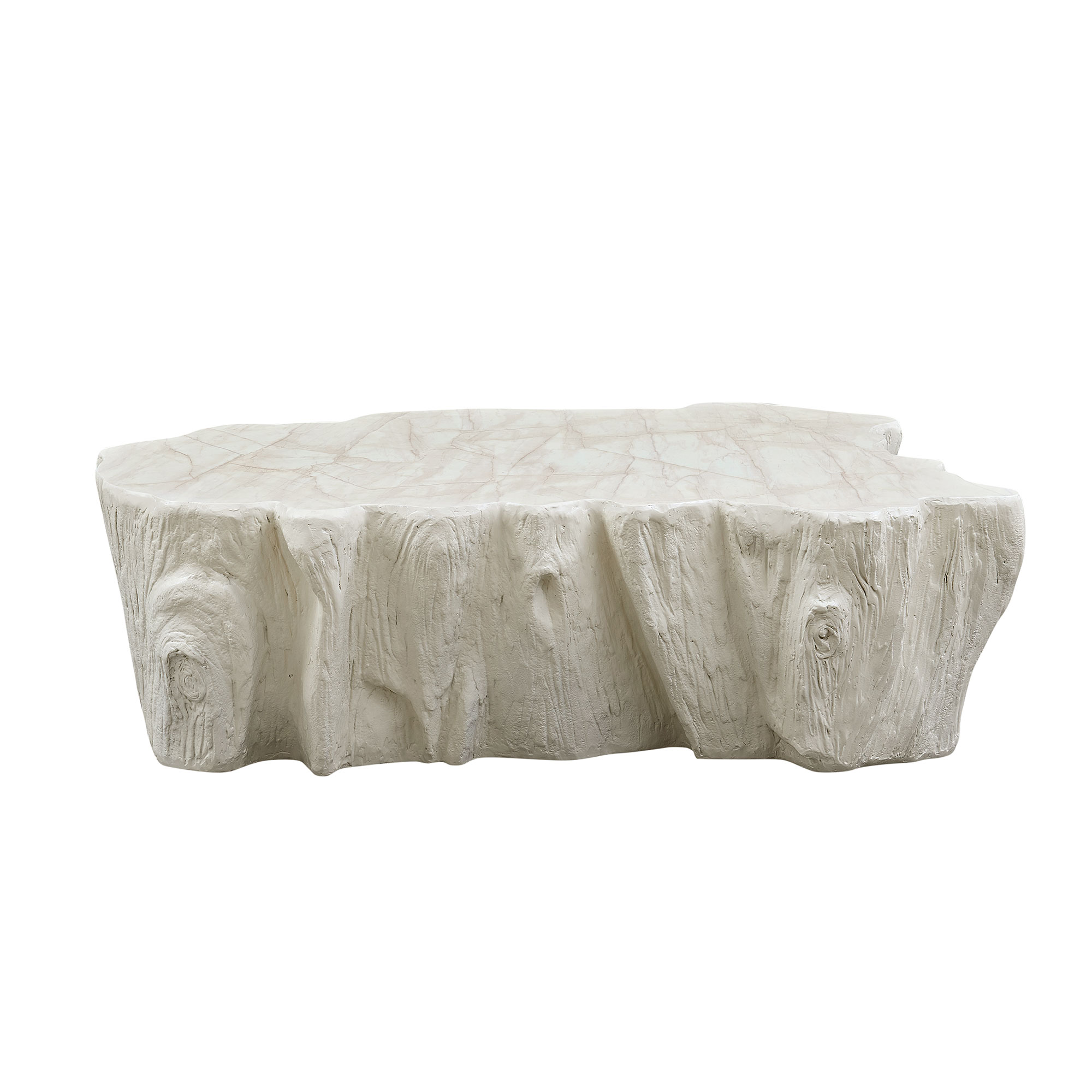 Table café 48.62po fibre de verre assemblage zéro beige