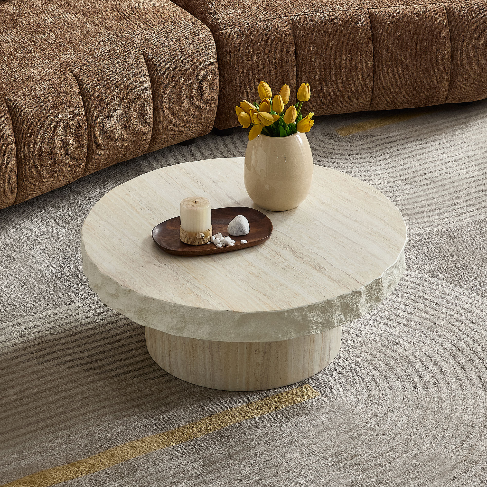Table café texture MARS 31,69 po beige