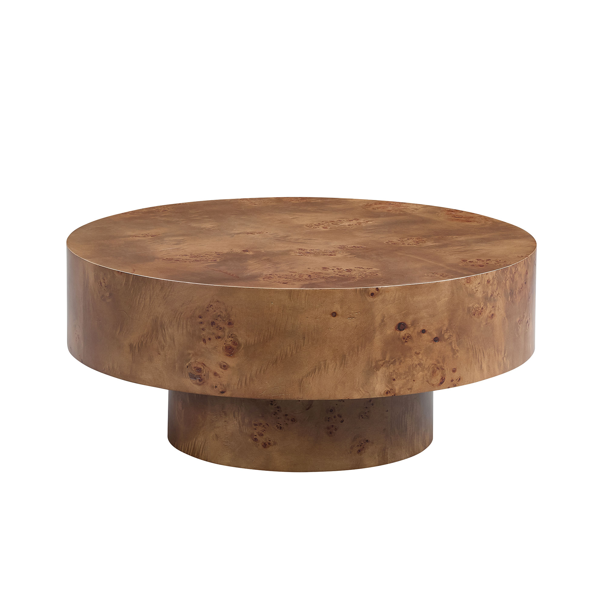 Table basse noyer 31,49", pied piédestal, noyer