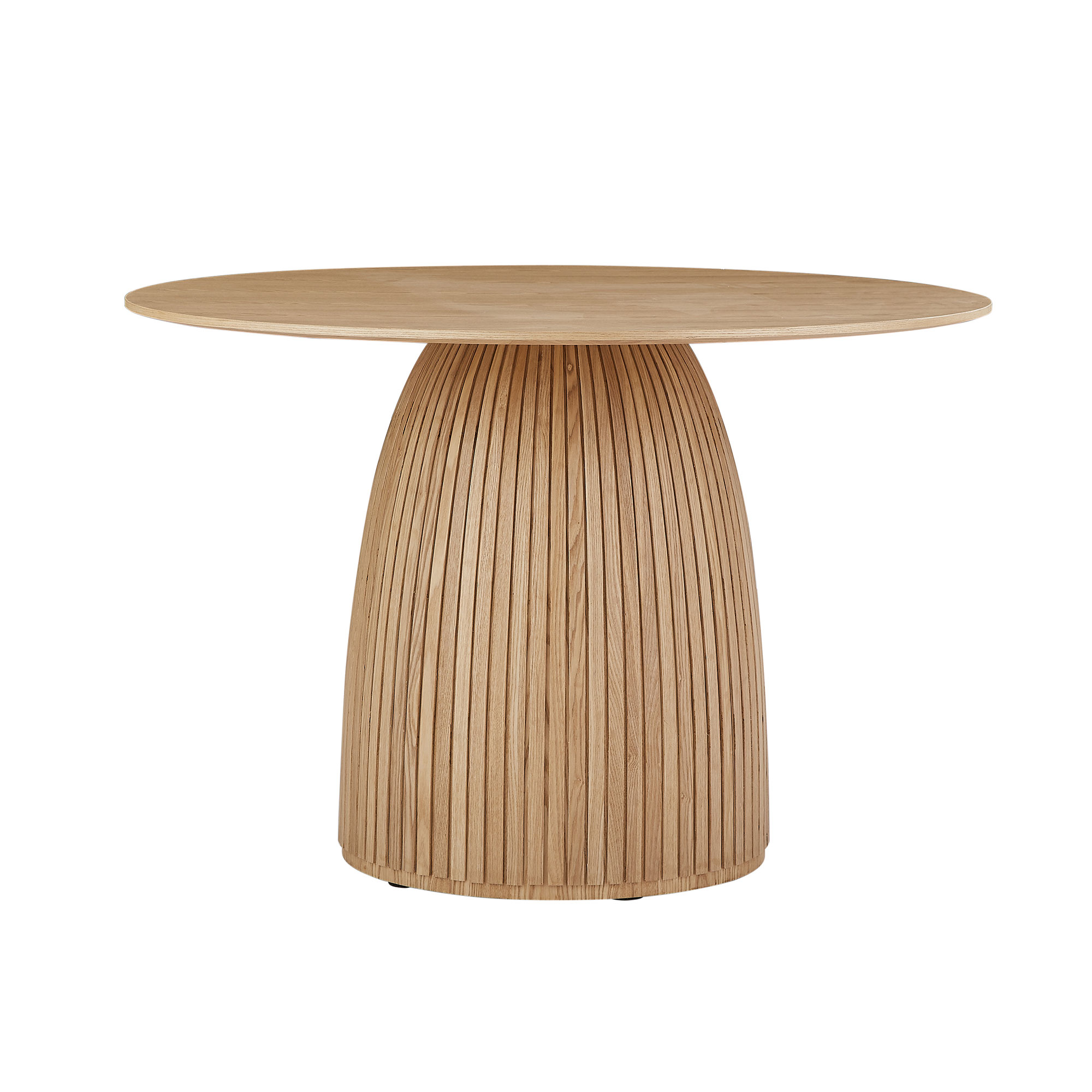 Table à manger ronde moderne bois 47,24po, chêne, café