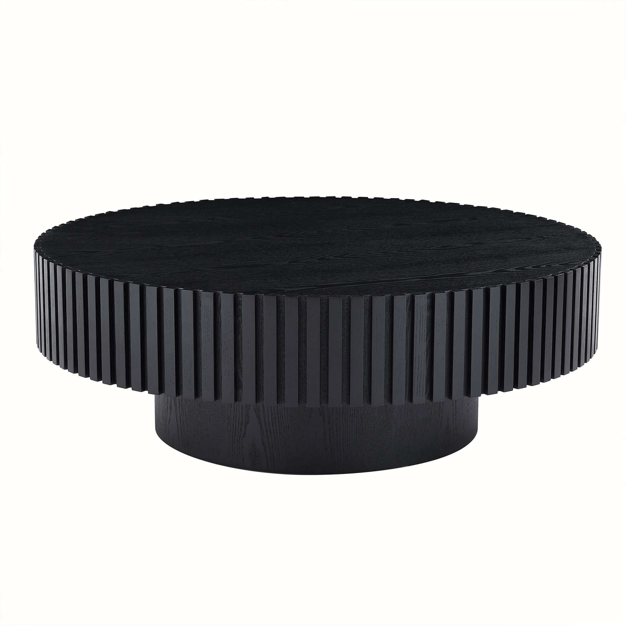 Table basse nesting ronde bois 31.49" noire, salon moderne W876P147627